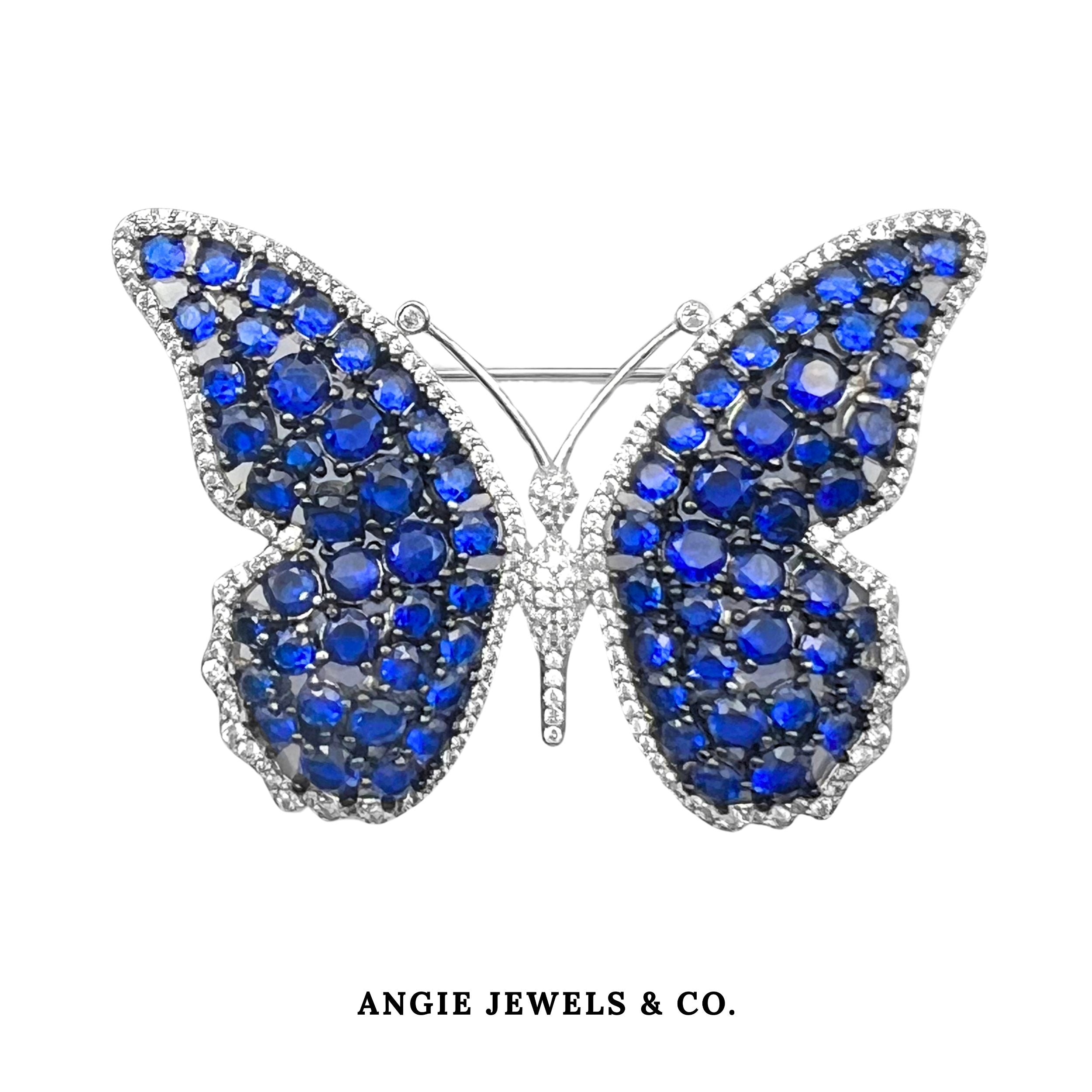 Papilio Blue Butterfly Brooch