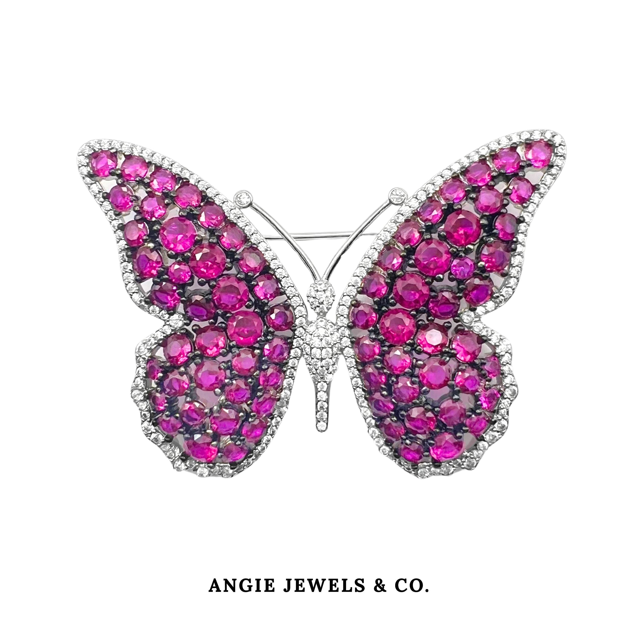 Papilio Pink Butterfly Brooch