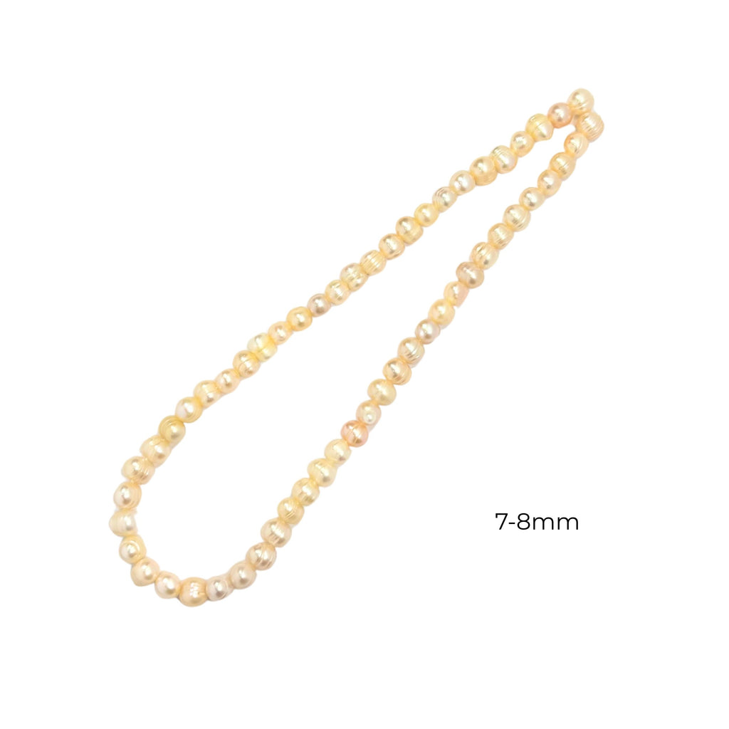 Pastel Round Orange Freshwater Pearl