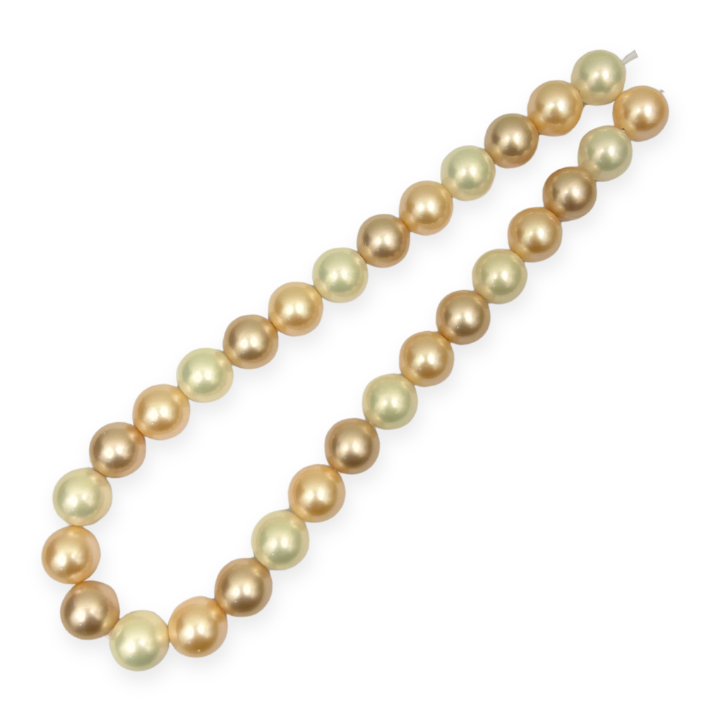 Pastel (3 Shade) Matte Peach, Purple, and White 14mm Multicoloured Shell Pearl 14mm