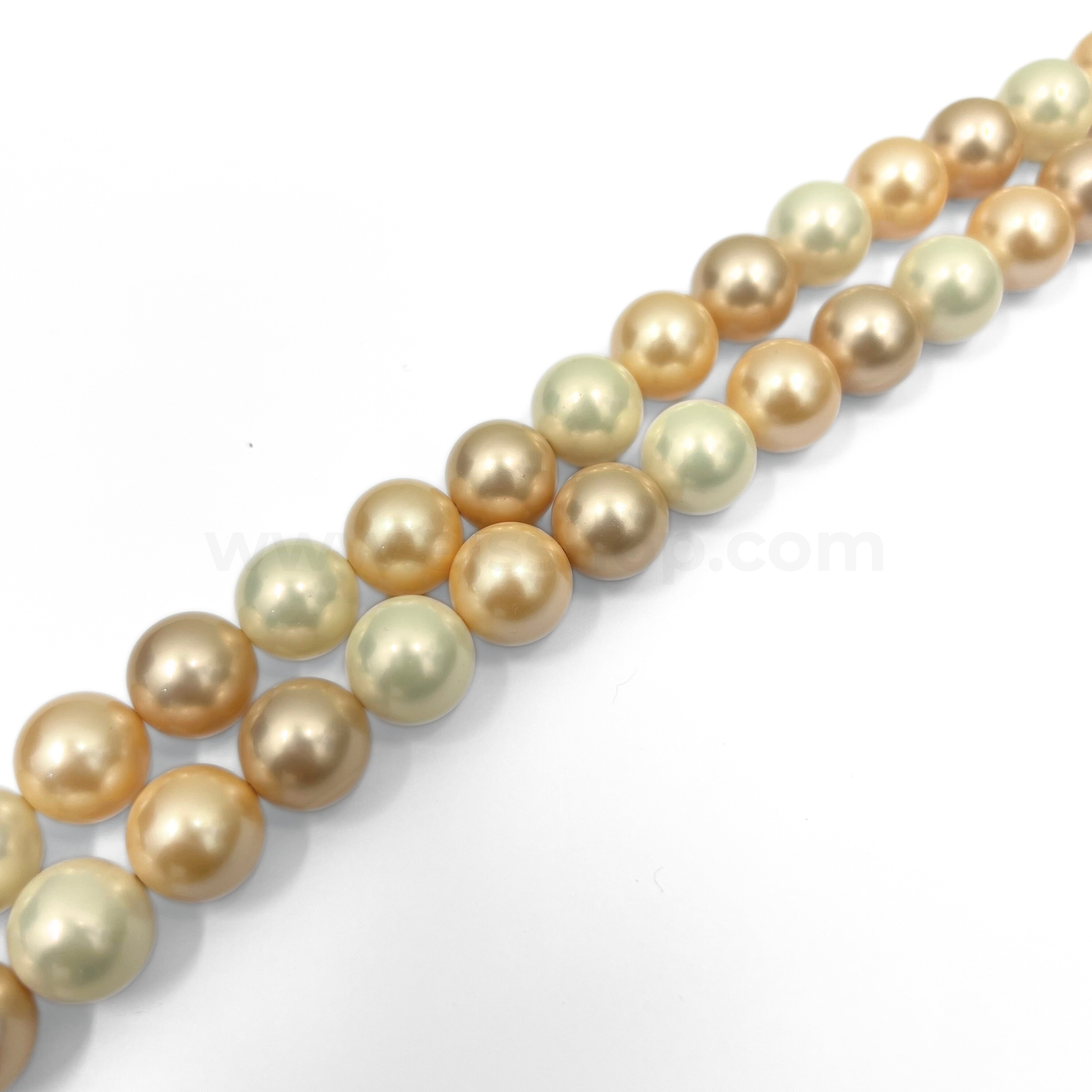 Pastel (3 Shade) Matte Peach, Purple, and White 14mm Multicoloured Shell Pearl 14mm