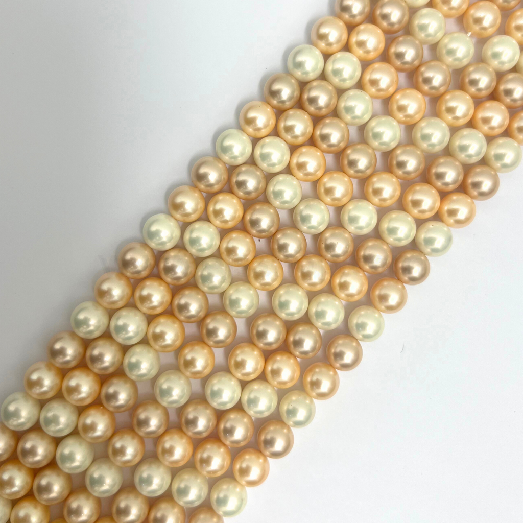 Pastel (3 Shades)  - Matte Peach Purple White 10mm Shell Pearl