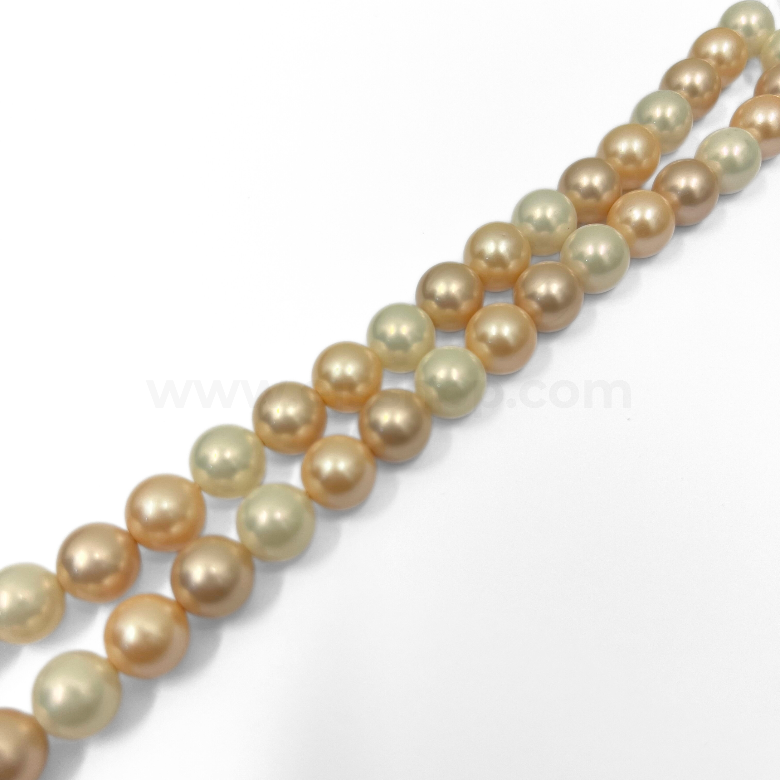 Pastel (3 Shades)  - Matte Peach Purple White 10mm Shell Pearl