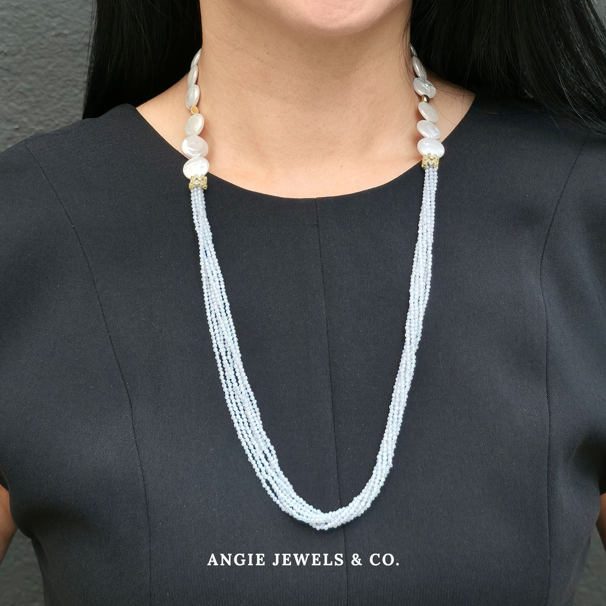 Peazel Button Shell Pearl Necklace