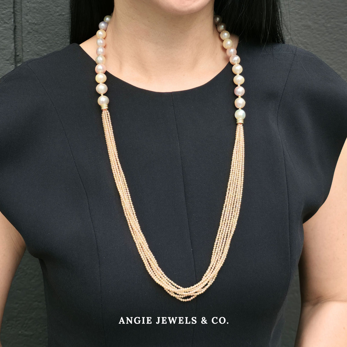 Peazel Pastel Round Freshwater Pearl Necklace