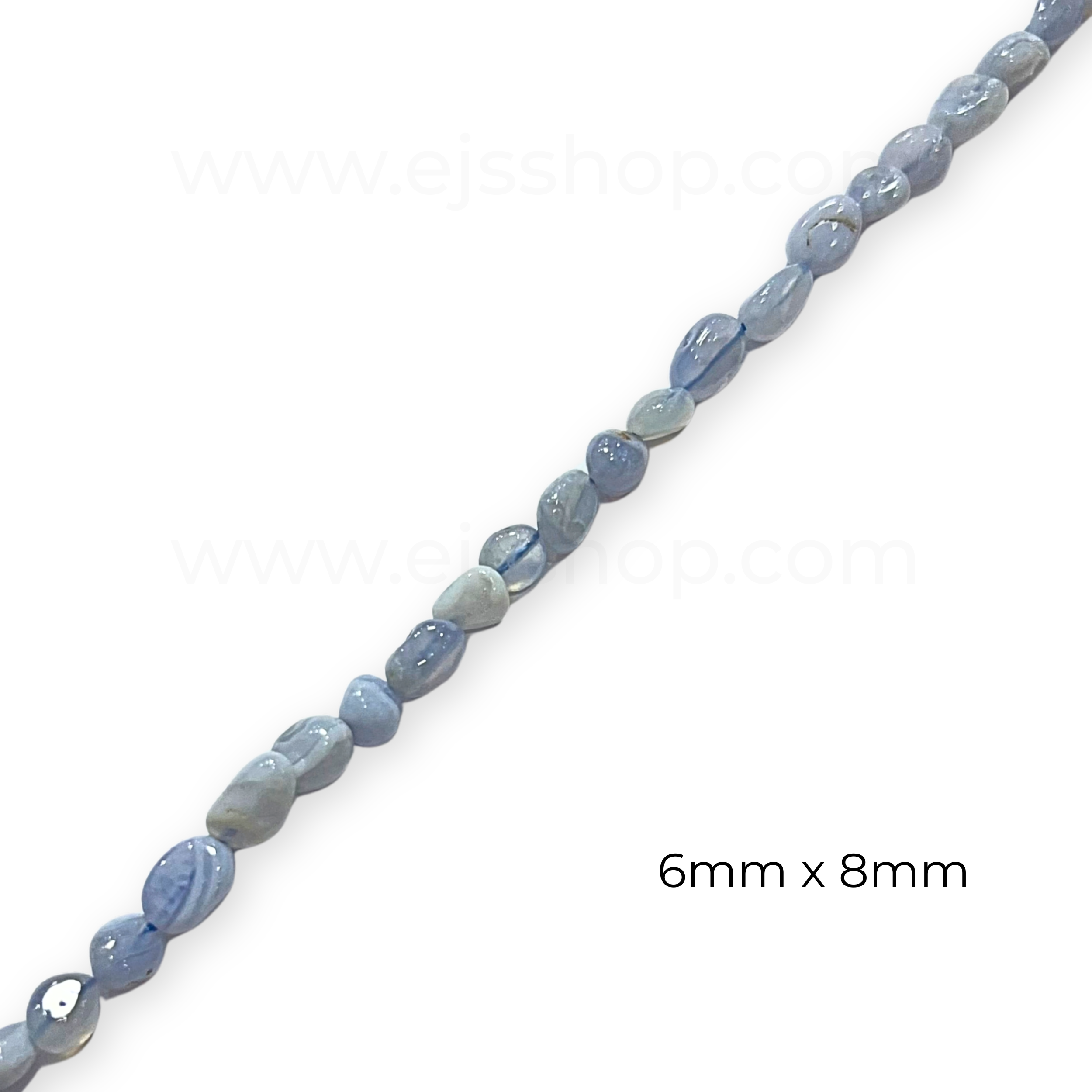 Pebble Blue Lace Agate 6x8mm