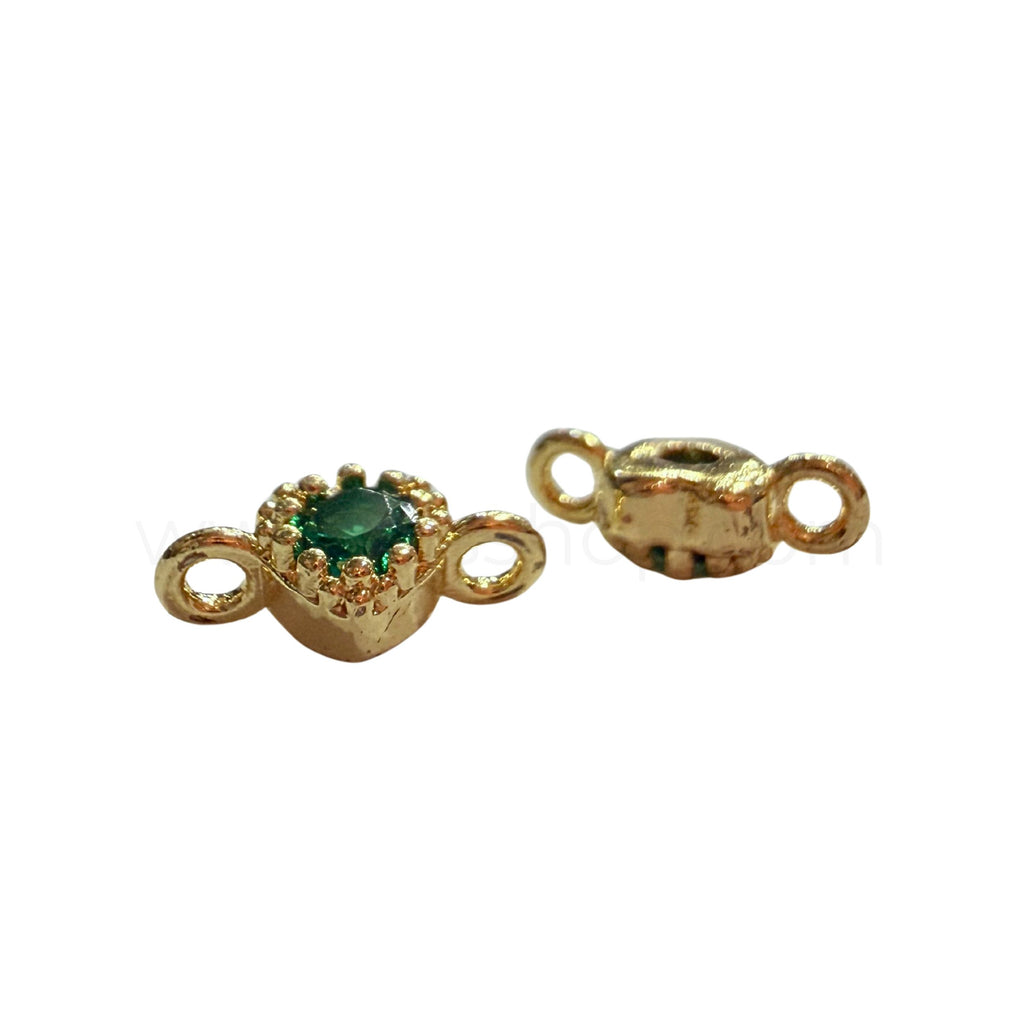 Petite Diamante Heart Spacer Green 9.5mmx5mm