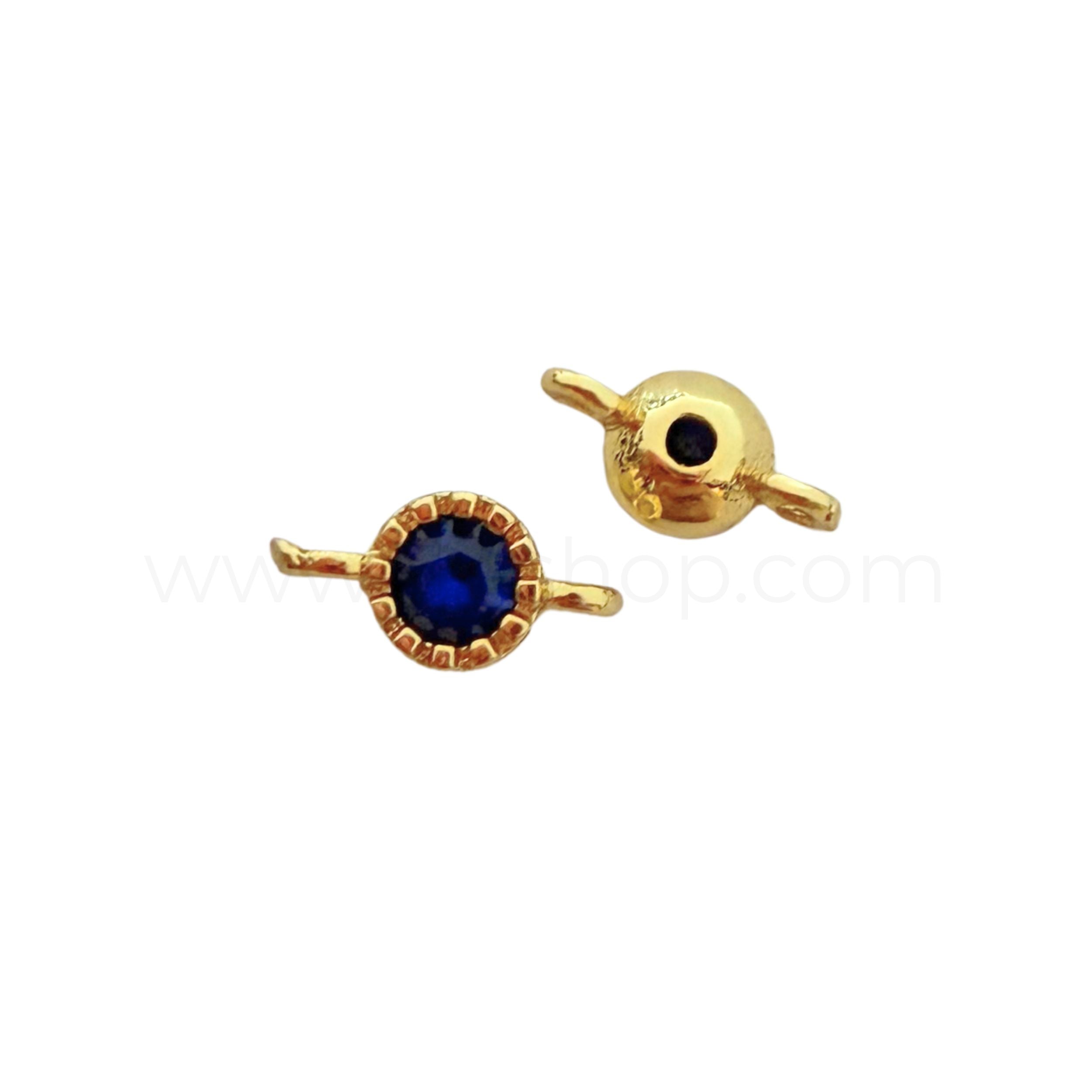 Petite Diamante Spacer Round Blue 9.5mmx4mm