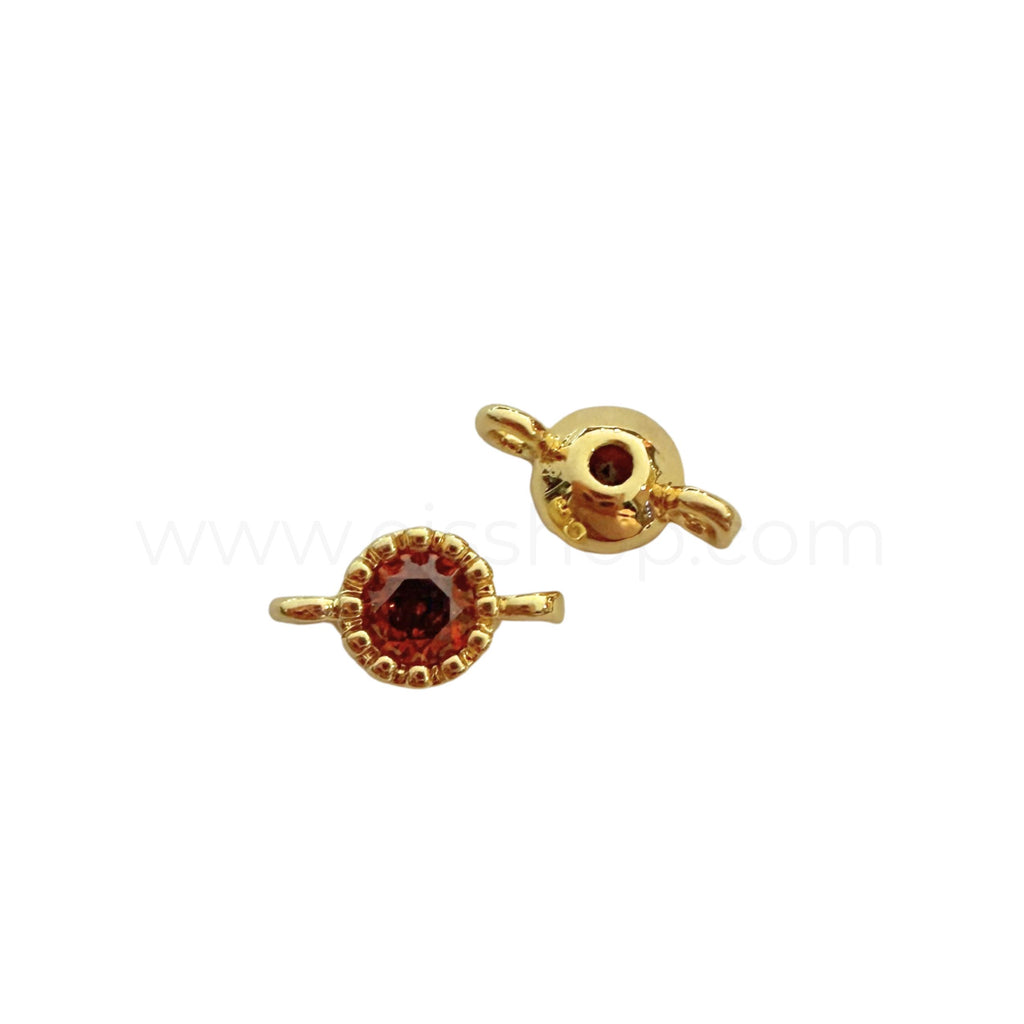 Petite Diamante Spacer Round Red 9.5mmx4mm