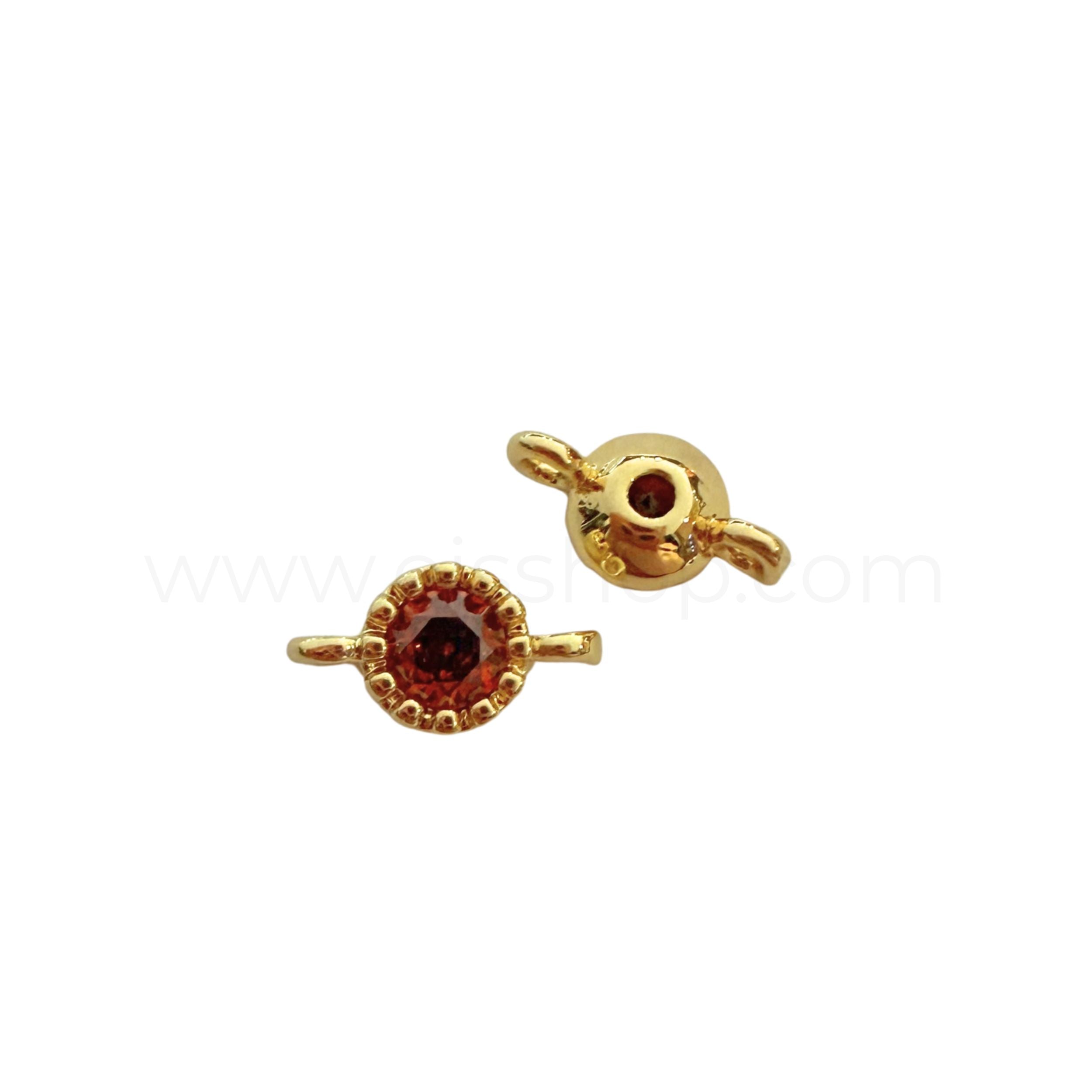 Petite Diamante Spacer Round Red 9.5mmx4mm