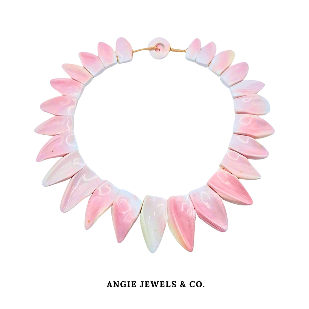 Pink Conch Shell Mane Necklace