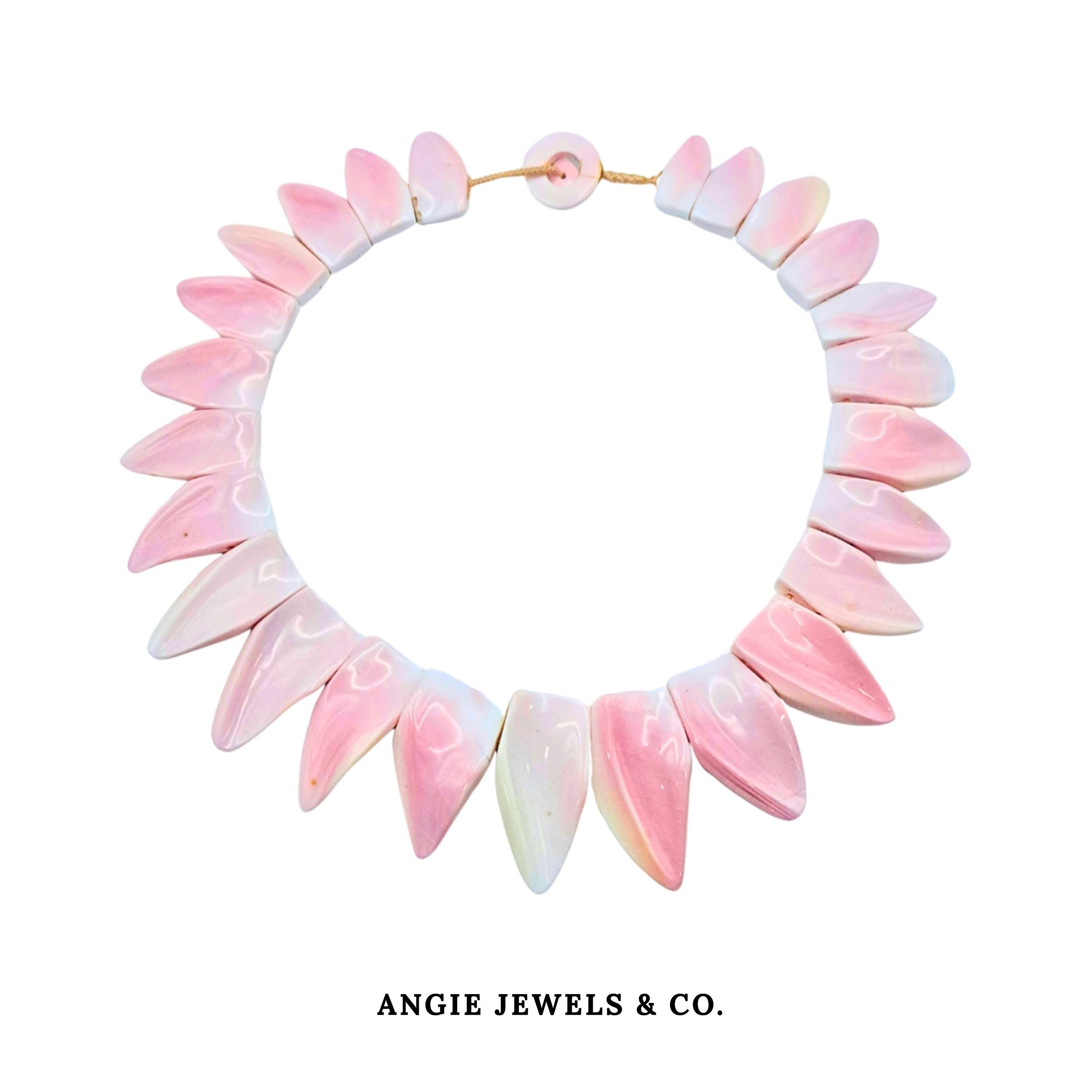 Pink Conch Shell Mane Necklace