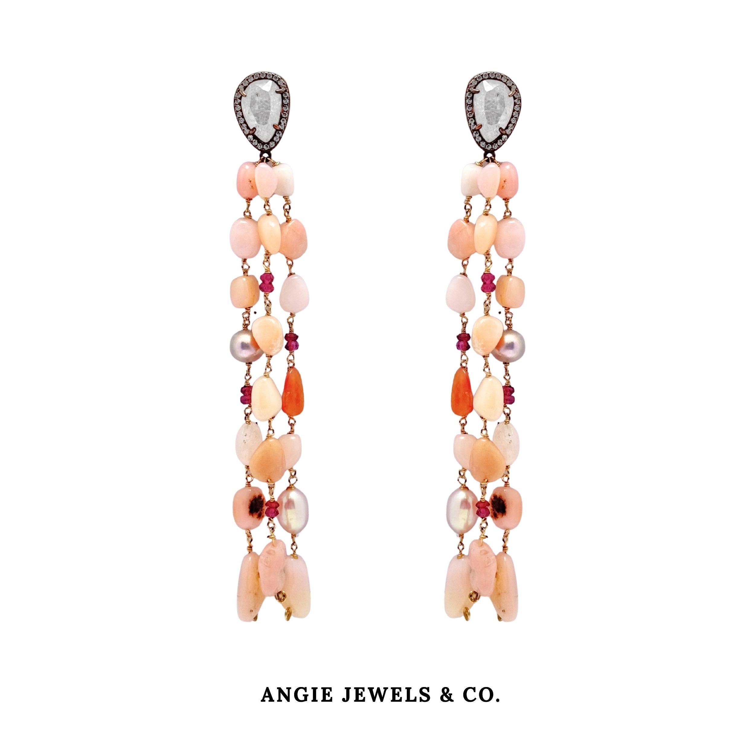 Pink Opal Earrings