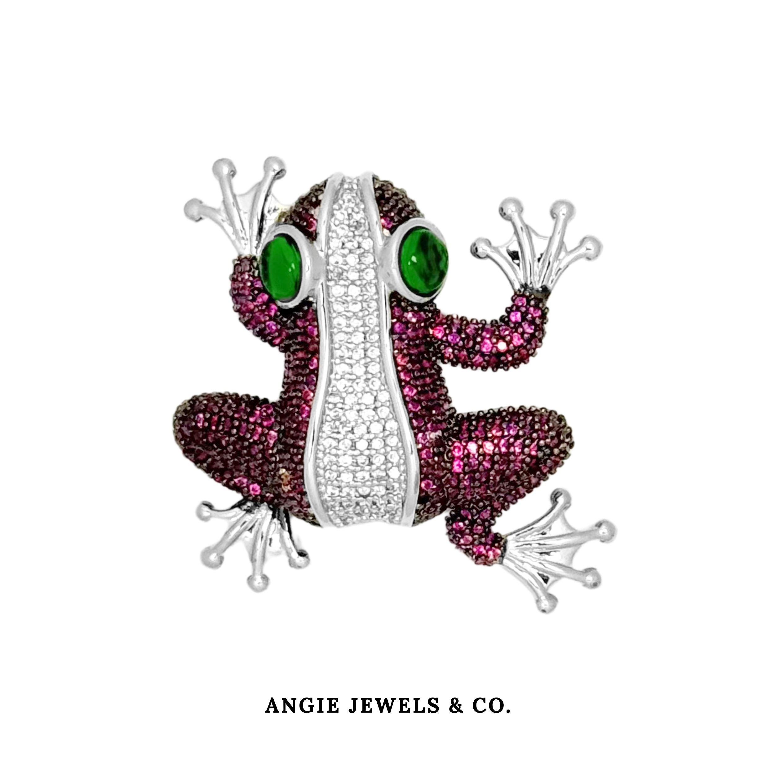 Pink Tree Frog Brooch
