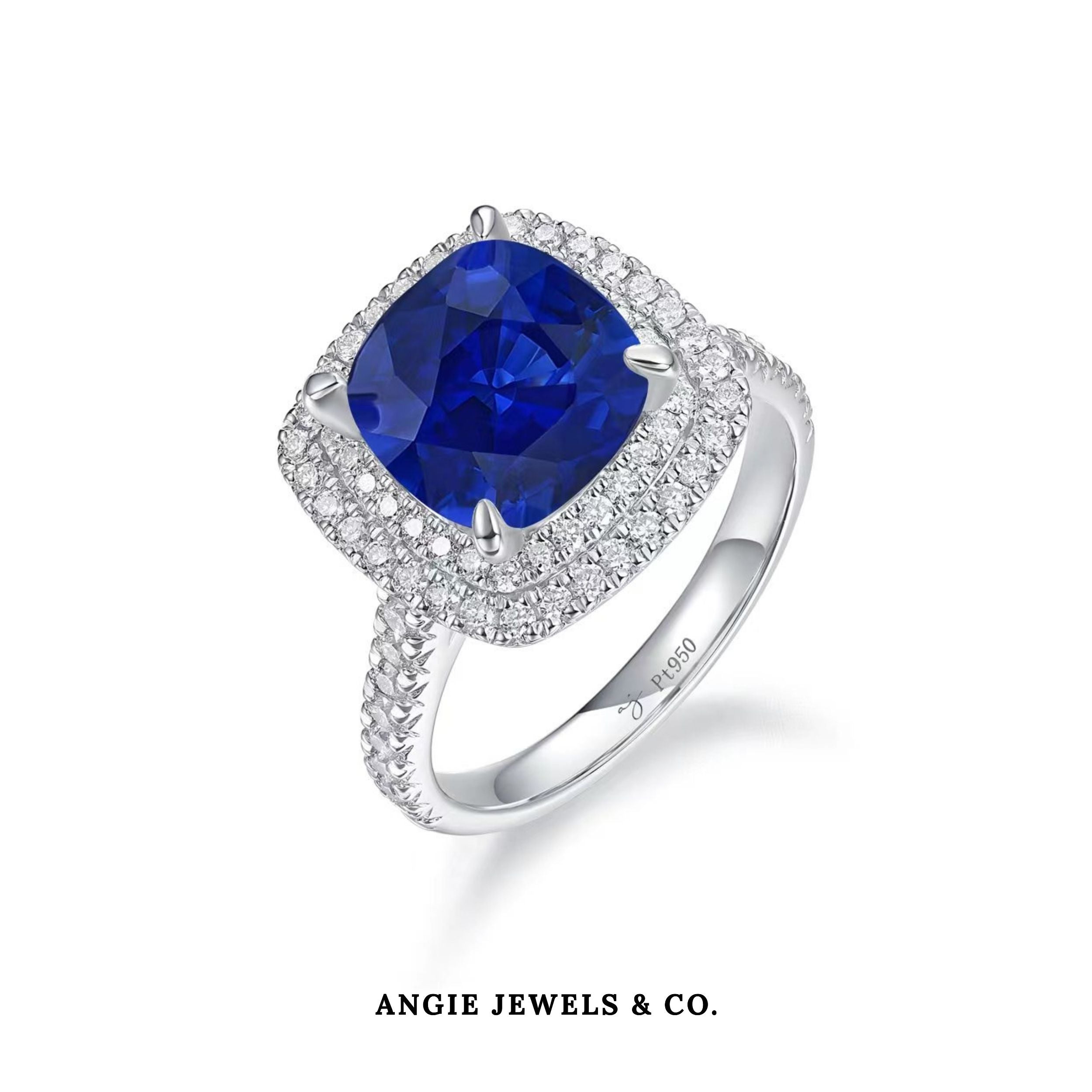 Celestial Cushion Sapphire Ring