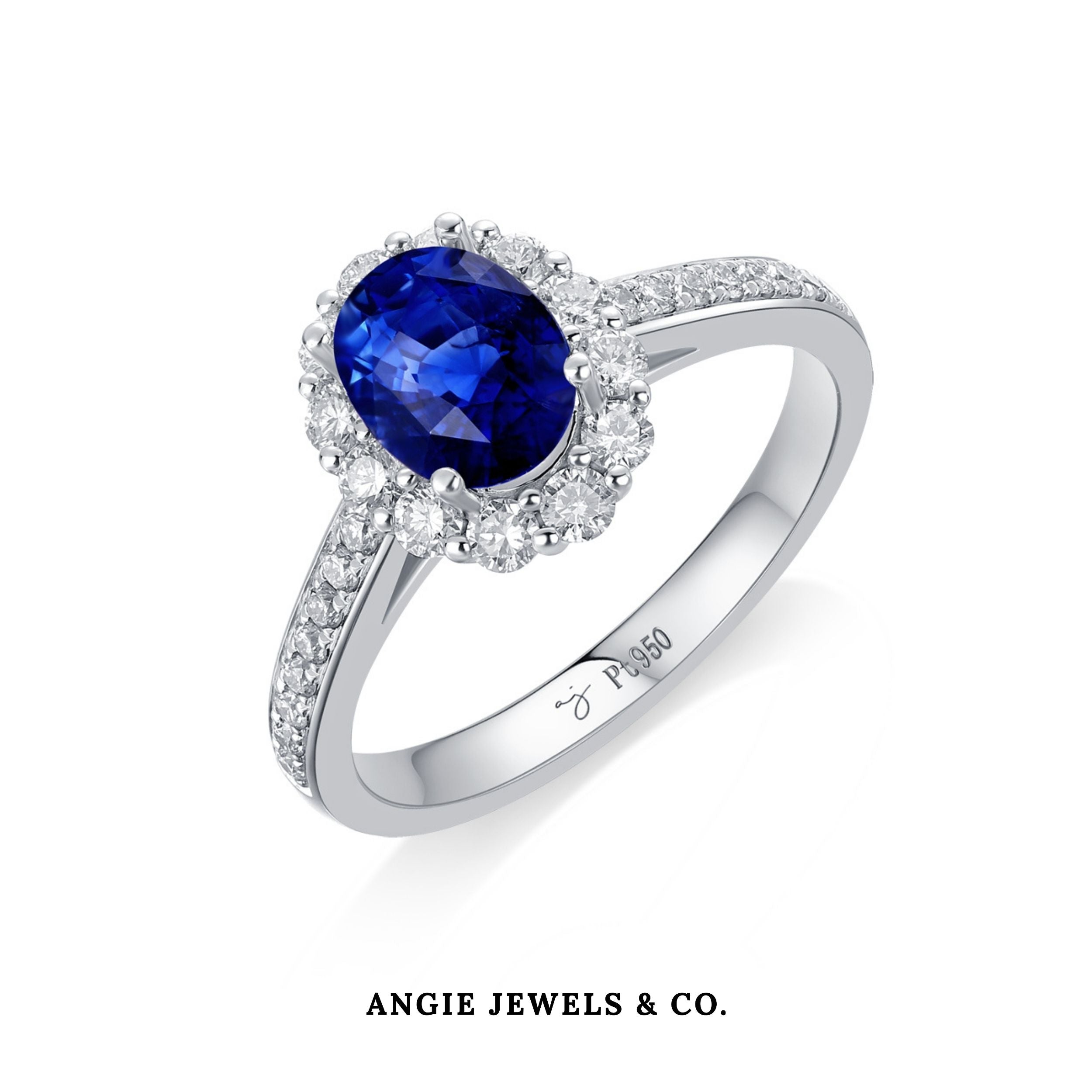 Azure Halo Sapphire Ring