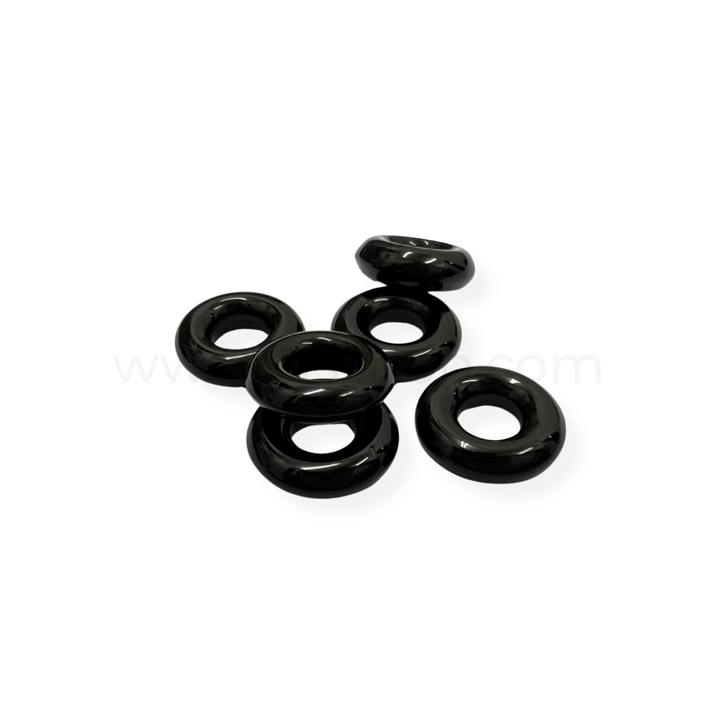 Puff Ring Black Agate 10mm