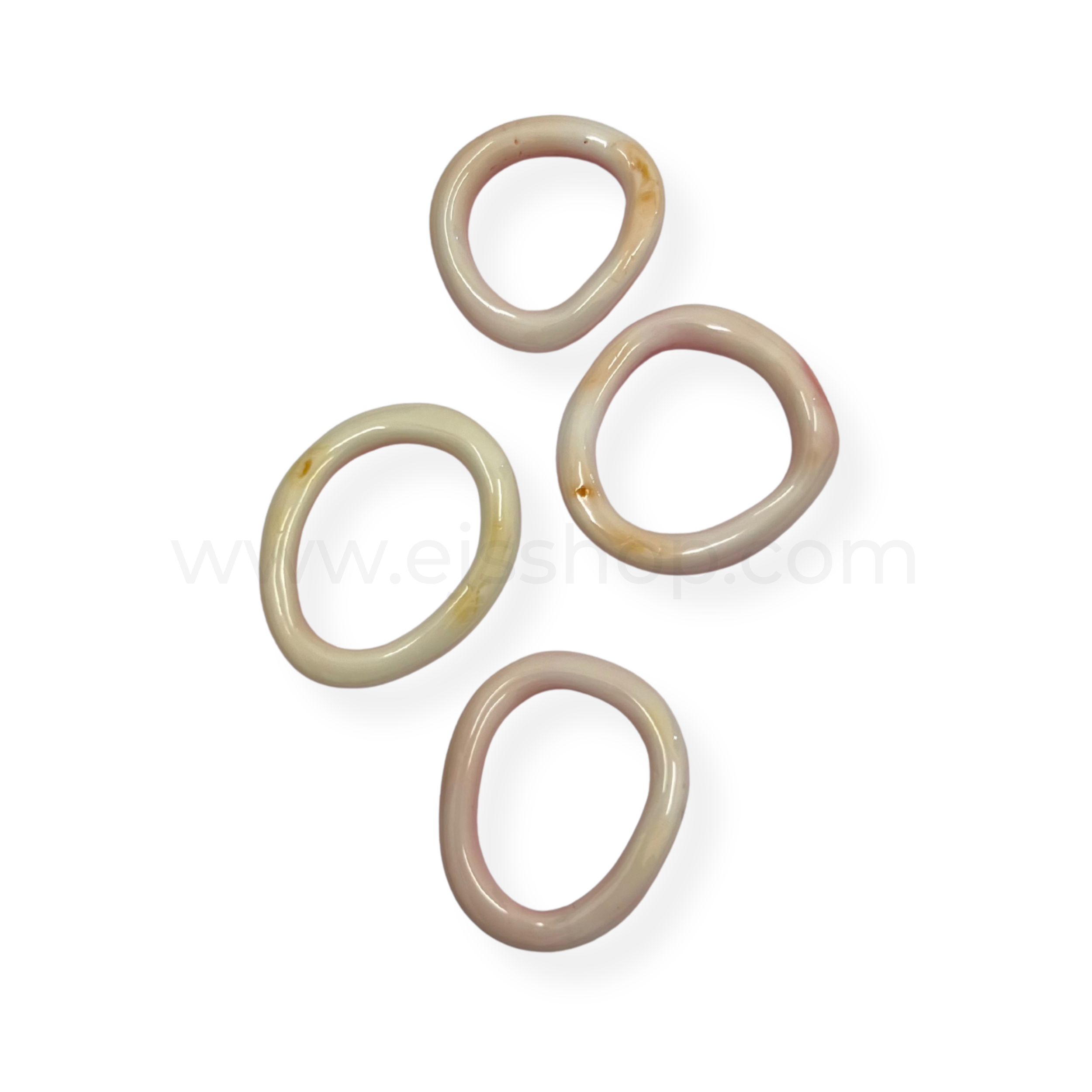 Puff Ring Swirly Oval Shape Conch Shell without hole 25mm-35mm