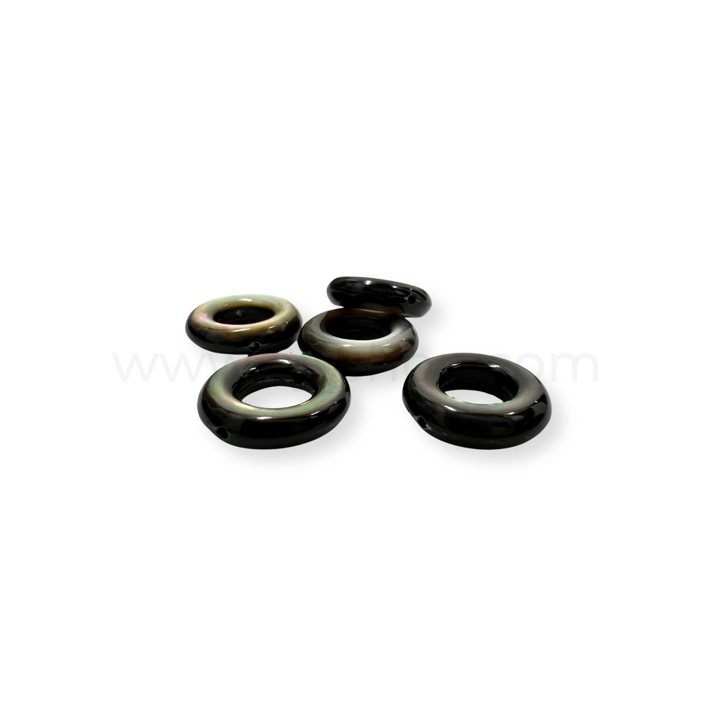 Puff Ring Black Shell 10mm with Hole