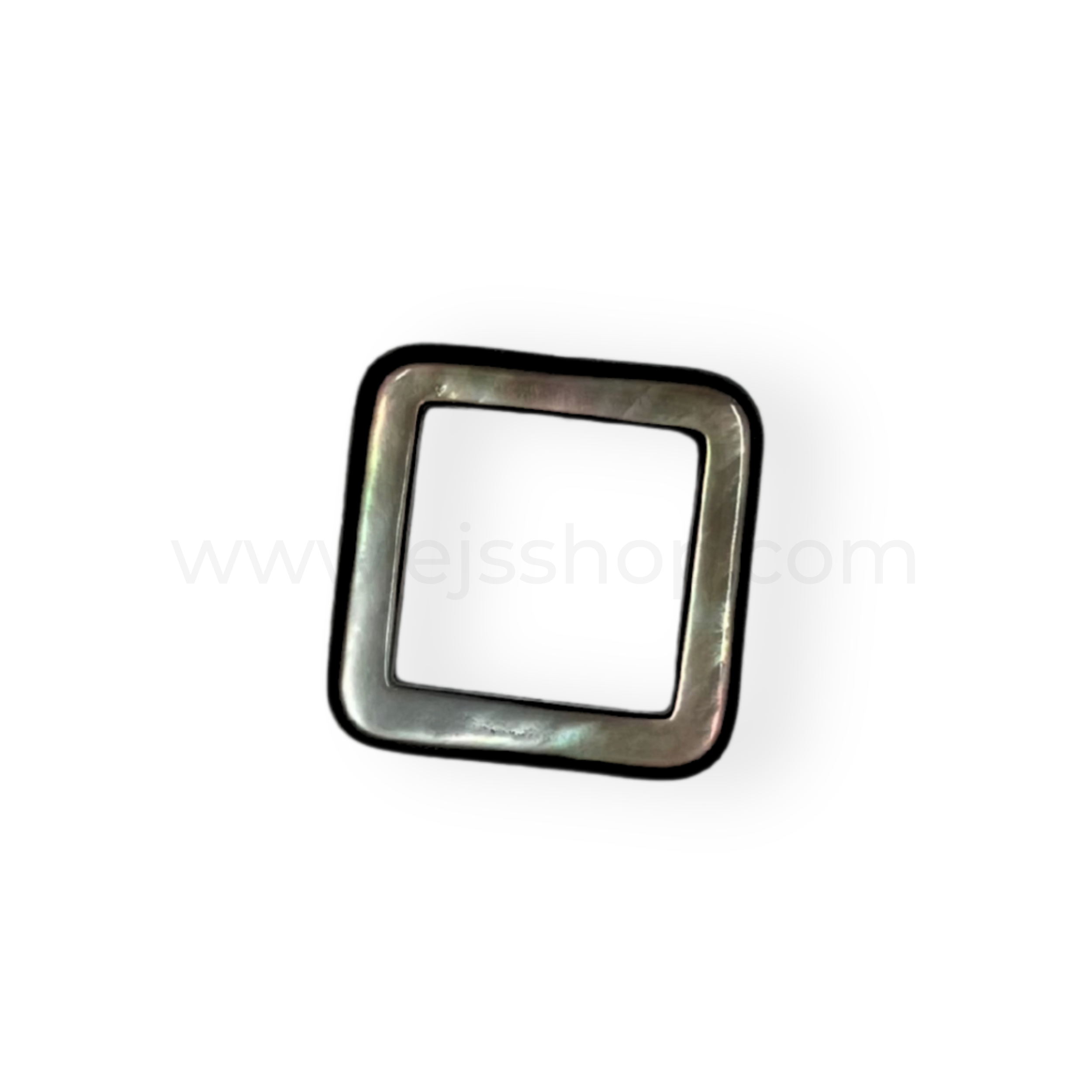 Puff Ring Square Shape Black Shell 18x18mm