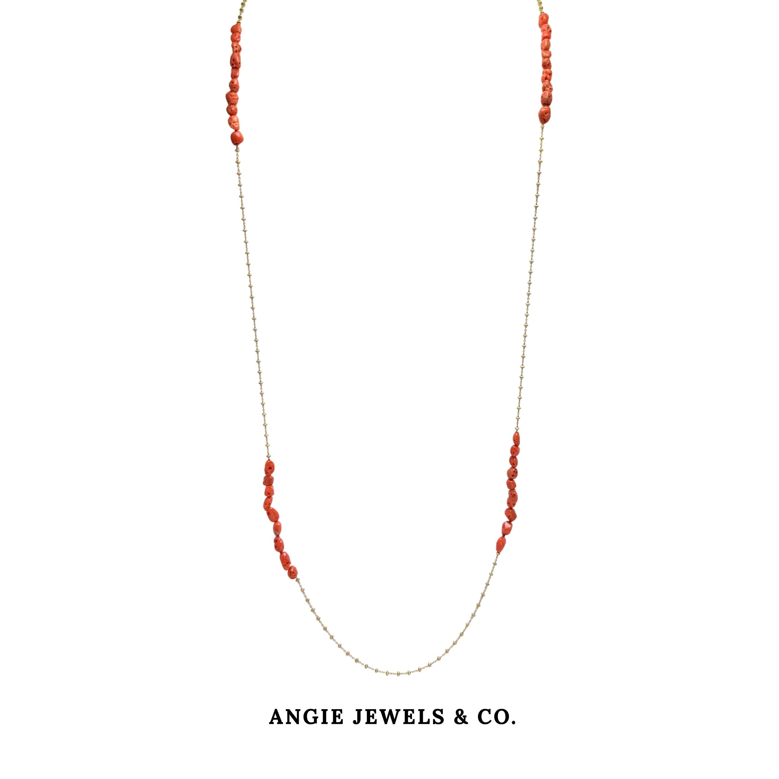 Red Coral Chain Necklace