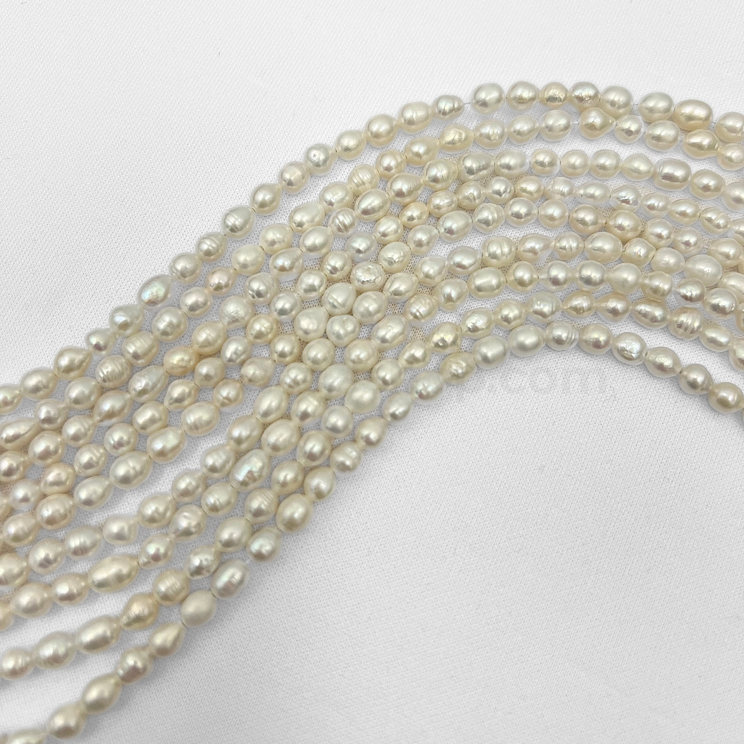 Rice White 4mm-5mm Grade A Freshwater Pearls