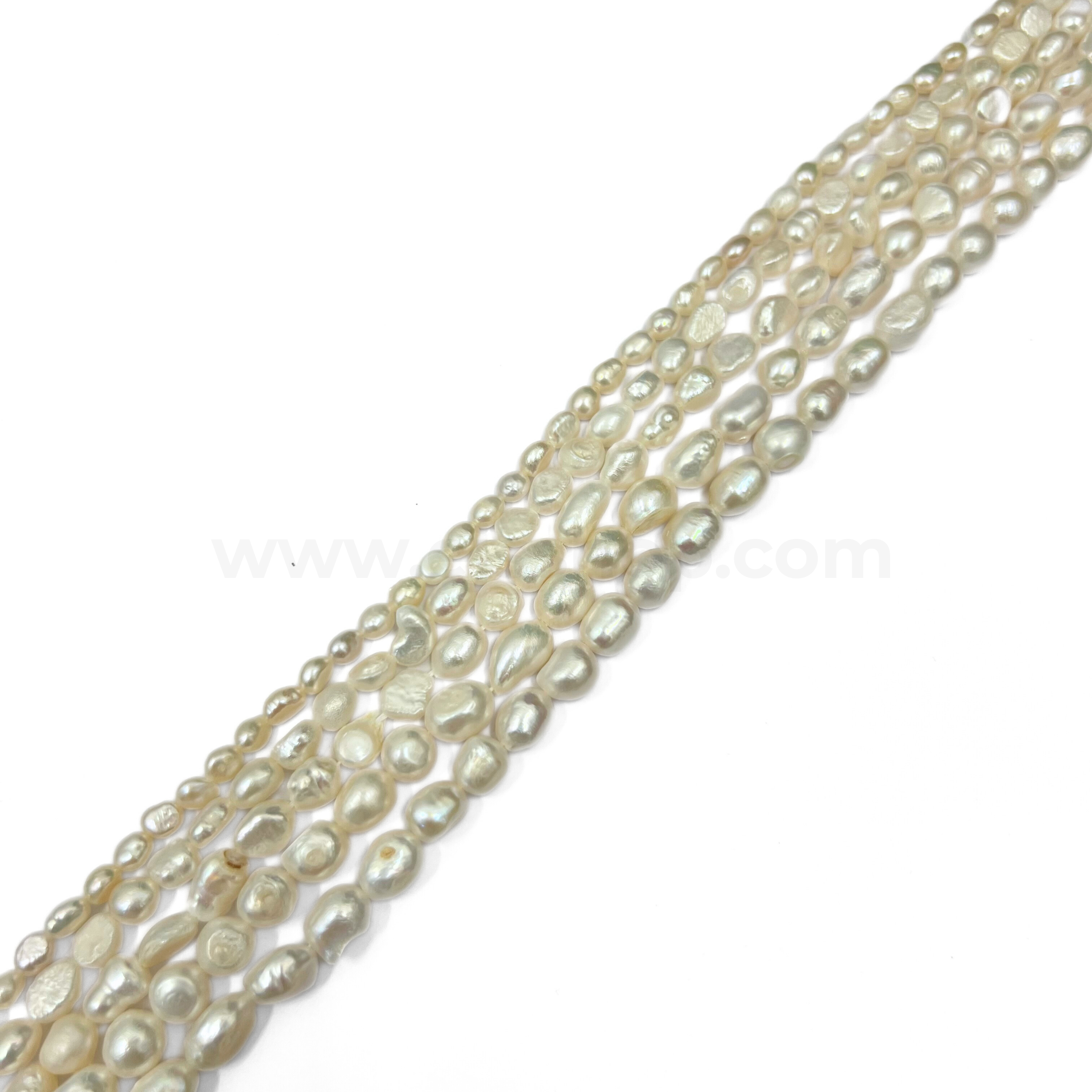 White Rice Flat Freshwater Pearl (Flat Baroque)
