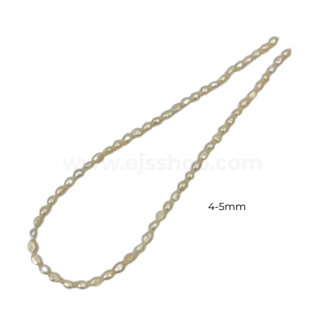 White Rice Flat Freshwater Pearl (Flat Baroque)