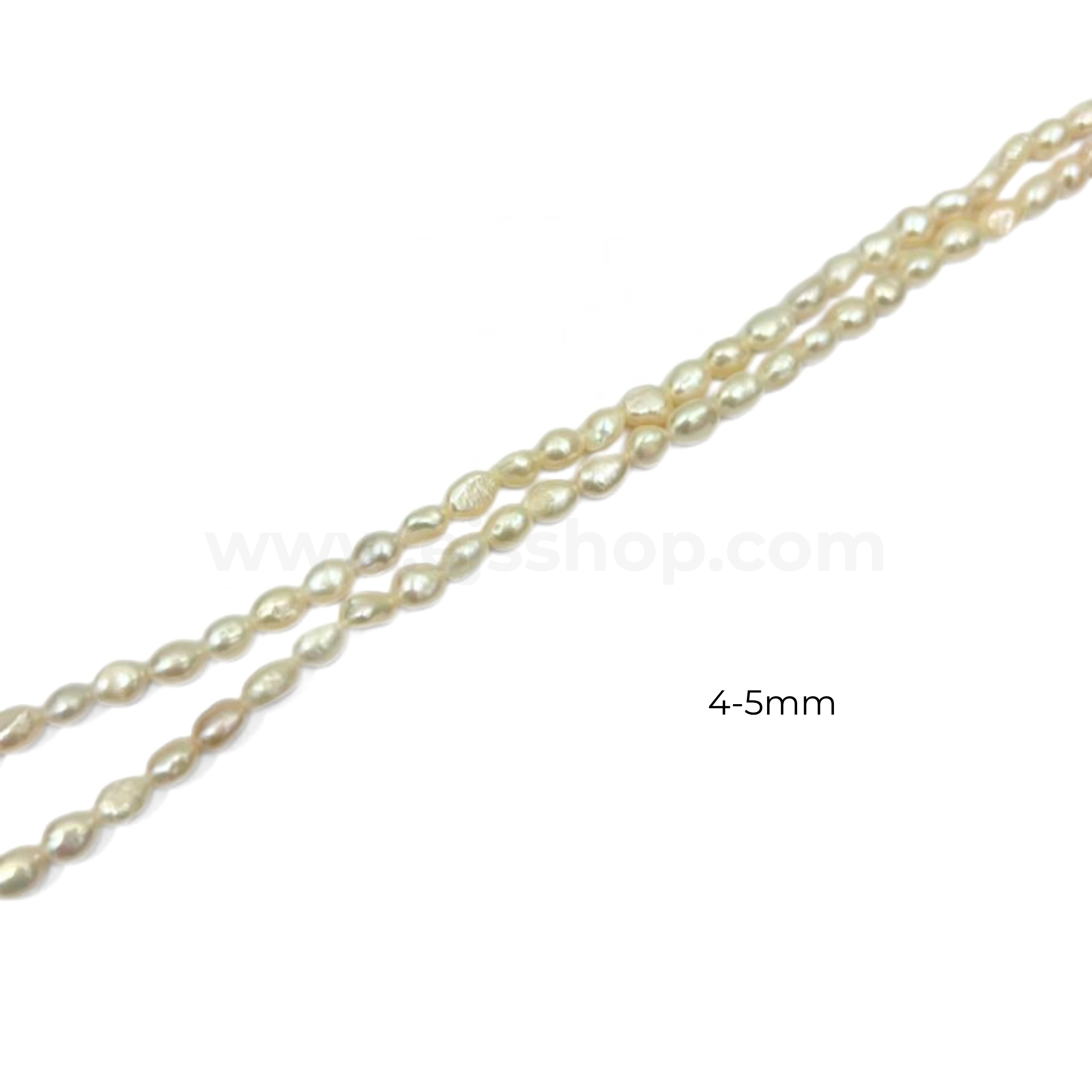 White Rice Flat Freshwater Pearl (Flat Baroque)