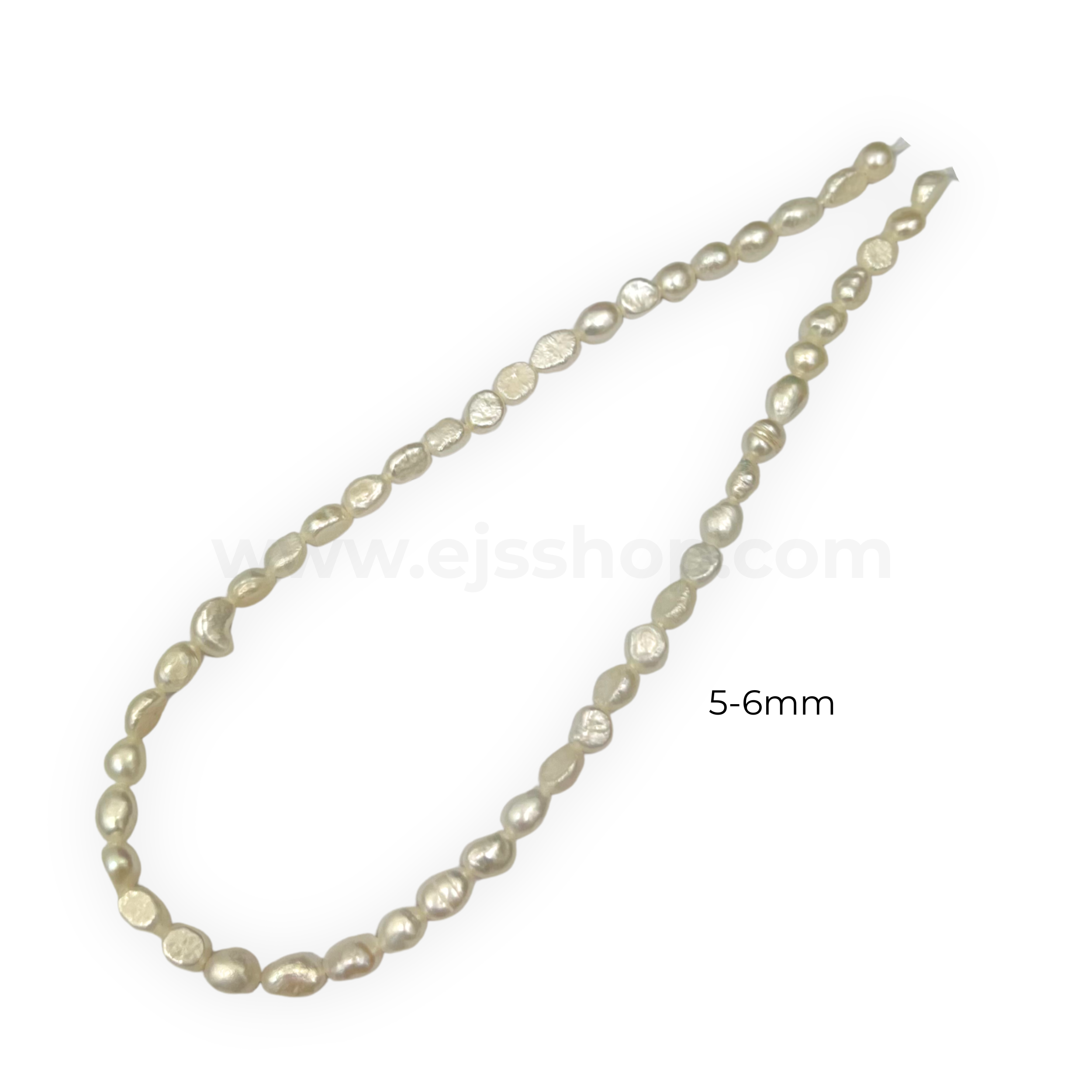 White Rice Flat Freshwater Pearl (Flat Baroque)