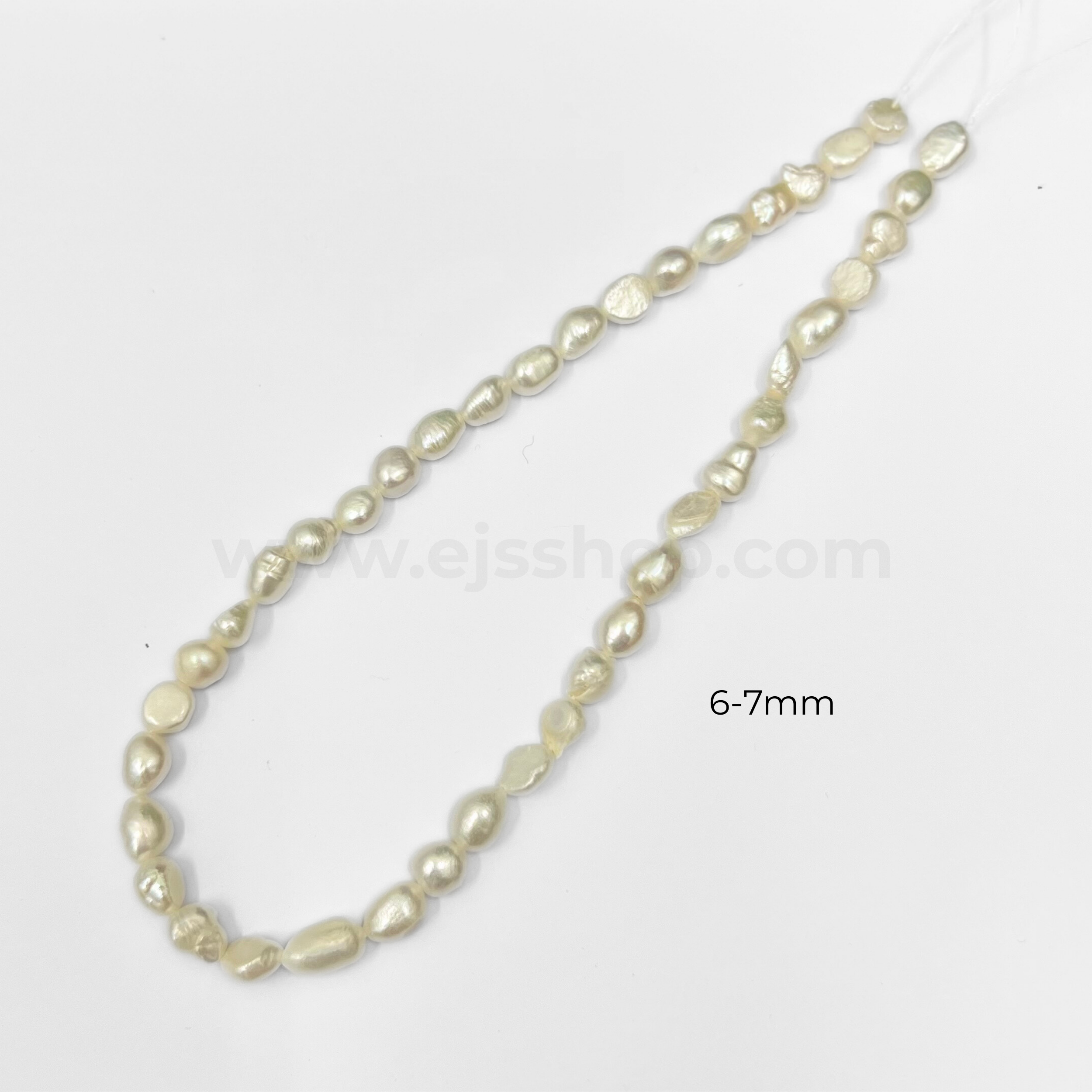 White Rice Flat Freshwater Pearl (Flat Baroque)