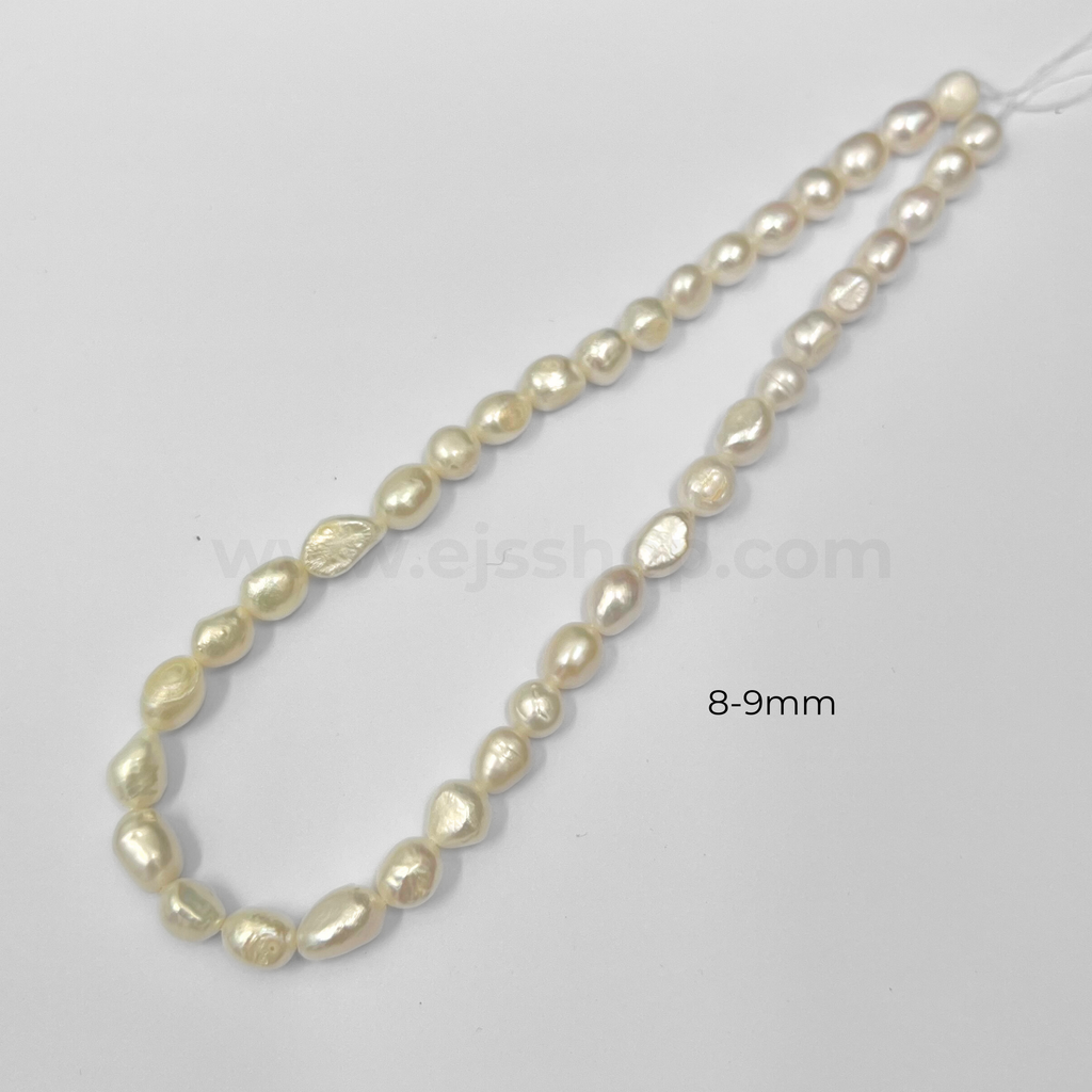 White Rice Flat Freshwater Pearl (Flat Baroque)