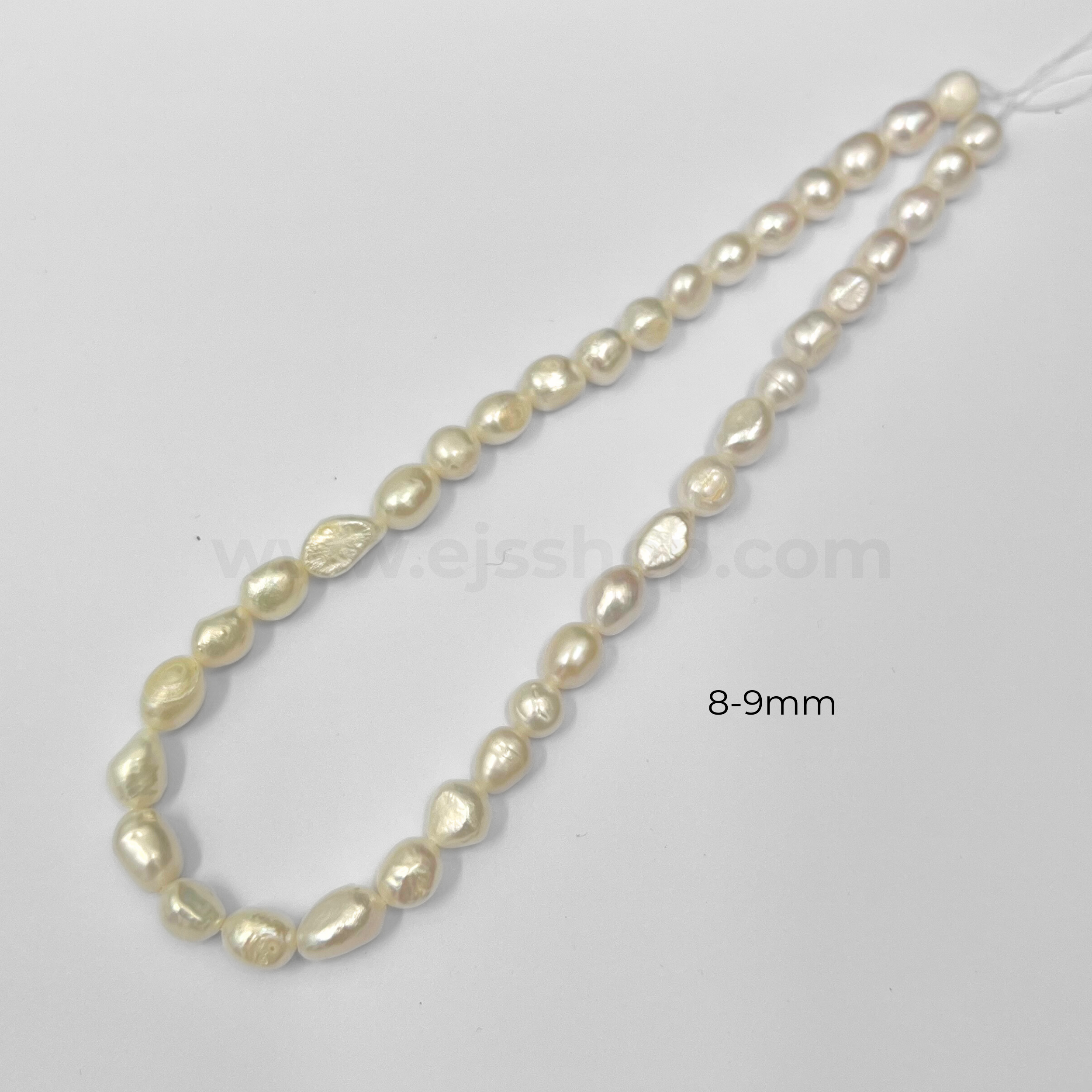 White Rice Flat Freshwater Pearl (Flat Baroque)