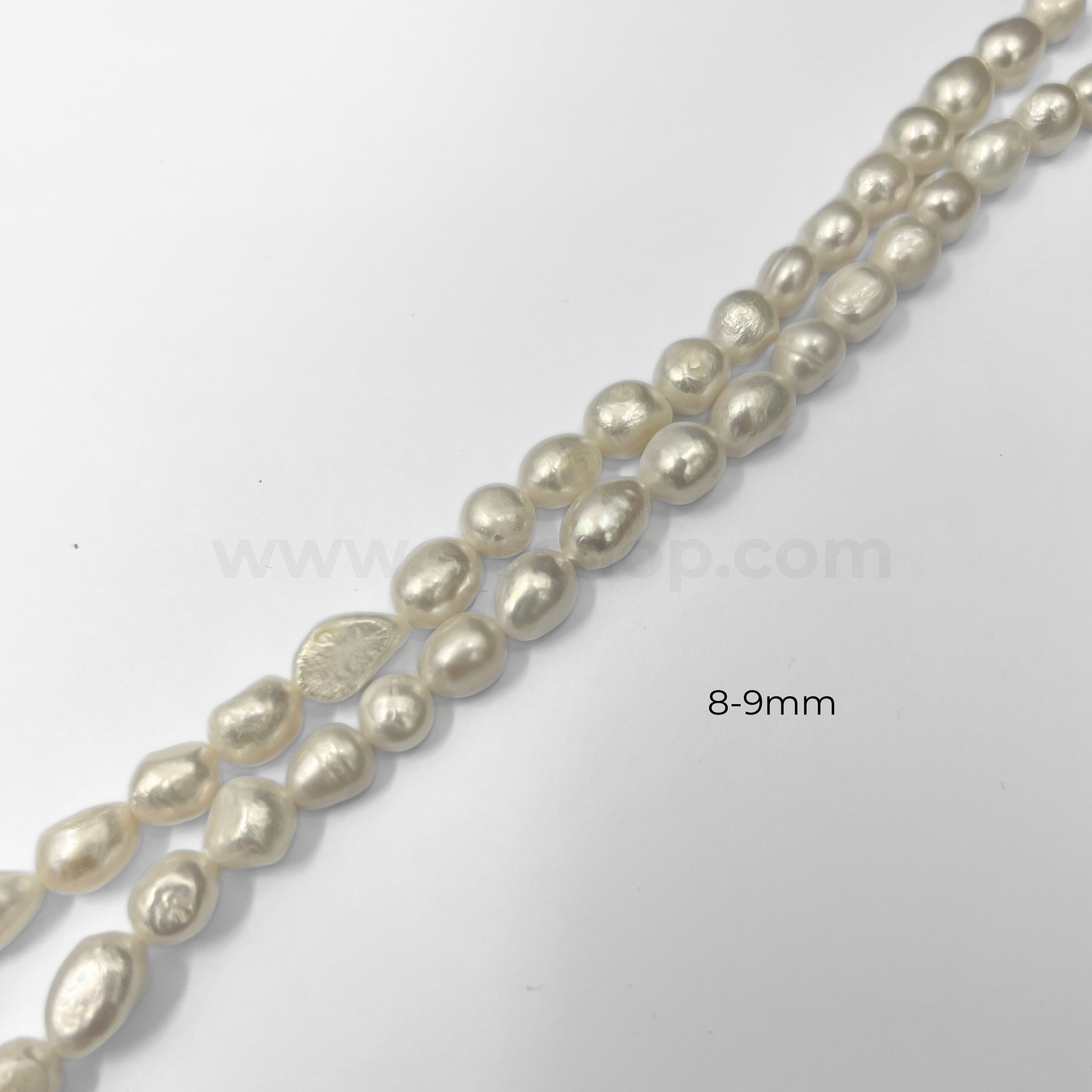 White Rice Flat Freshwater Pearl (Flat Baroque)