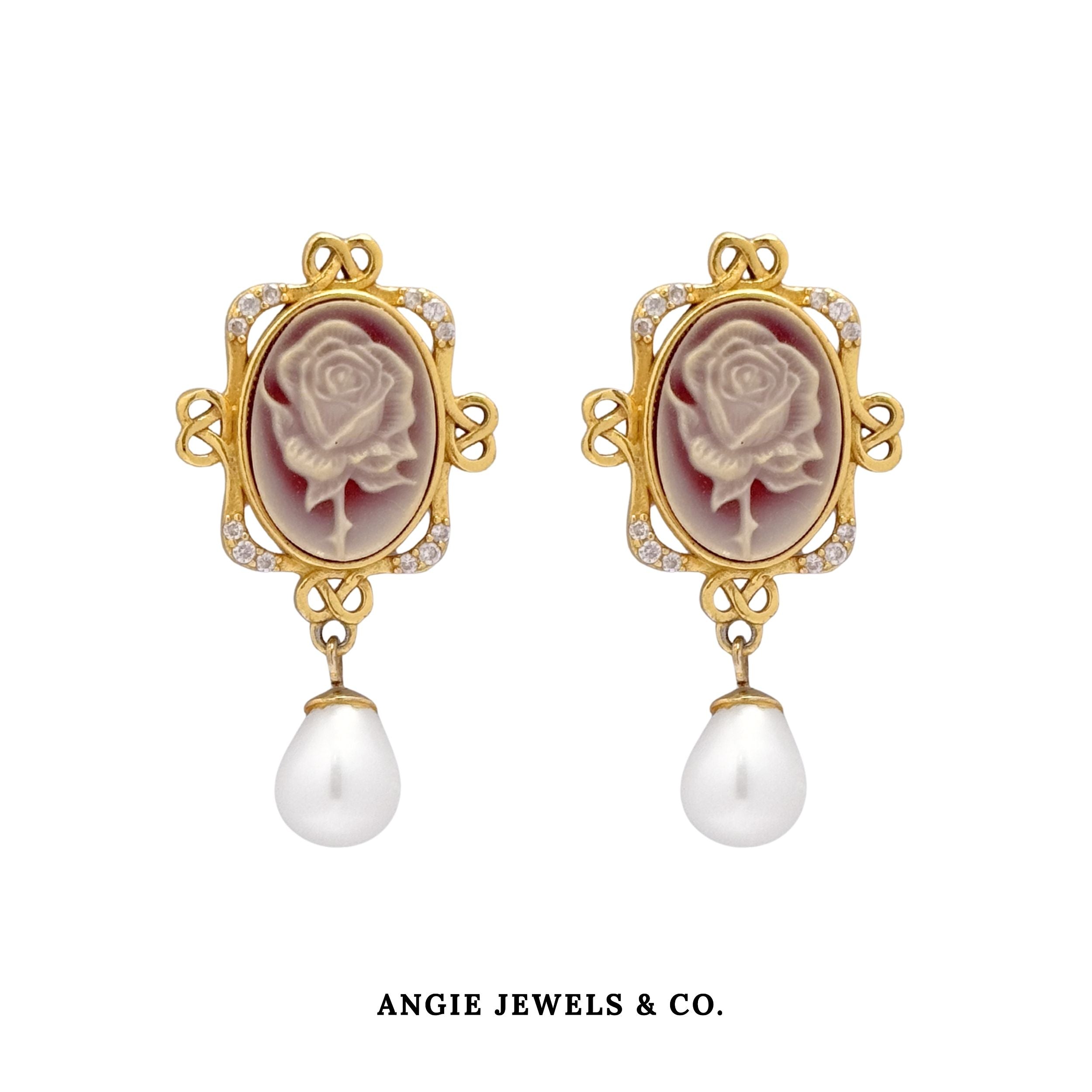 Cameo Rose Gold 925 Earring