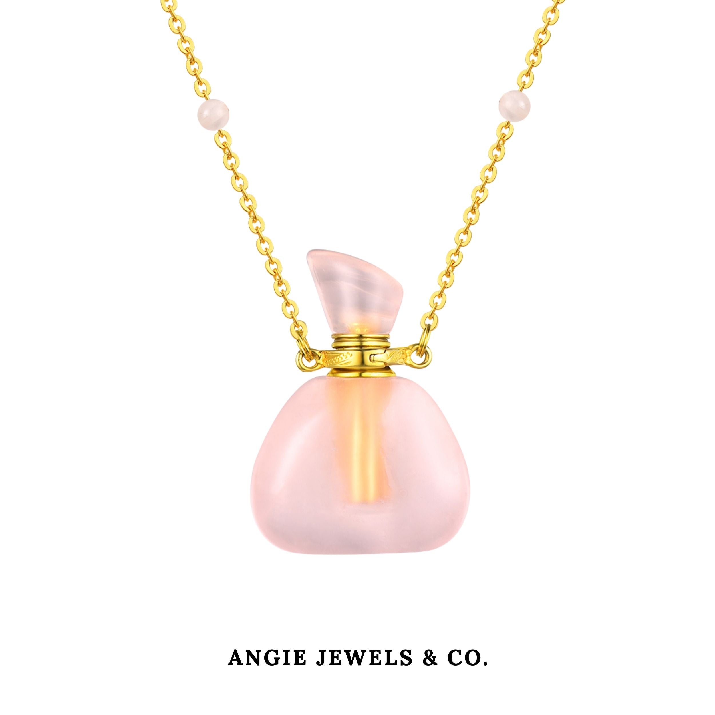 Rose Quartz Aromatherapy Pendant Necklace