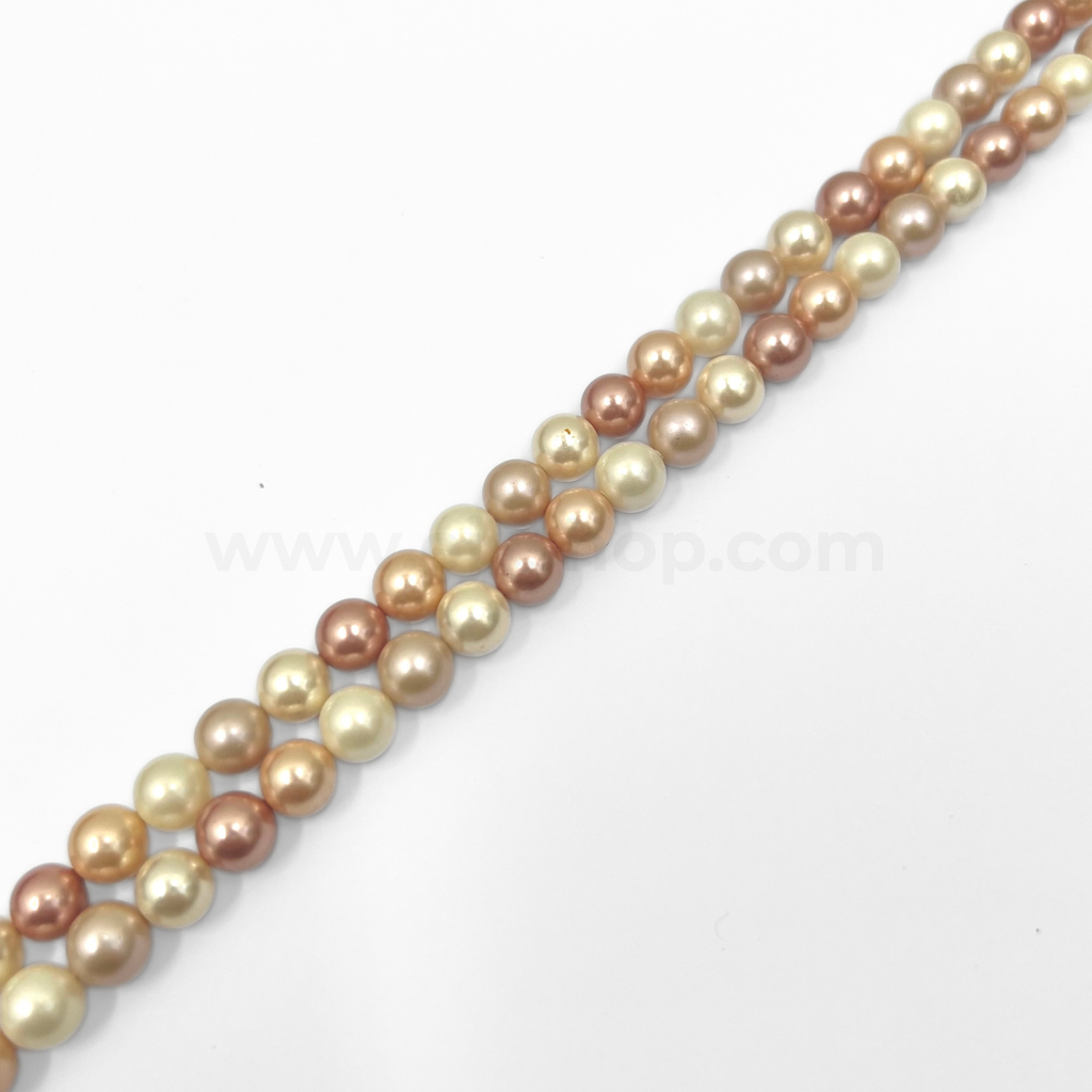 Rosy Pink Champagne Multicoloured 8mm Shell Pearl