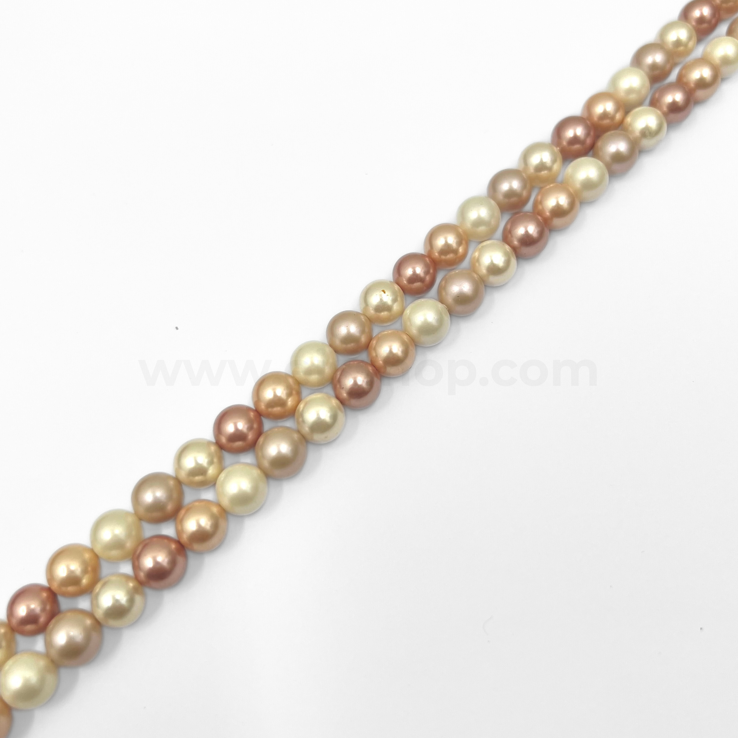 Rosy Pink Champagne Multicoloured 8mm Shell Pearl