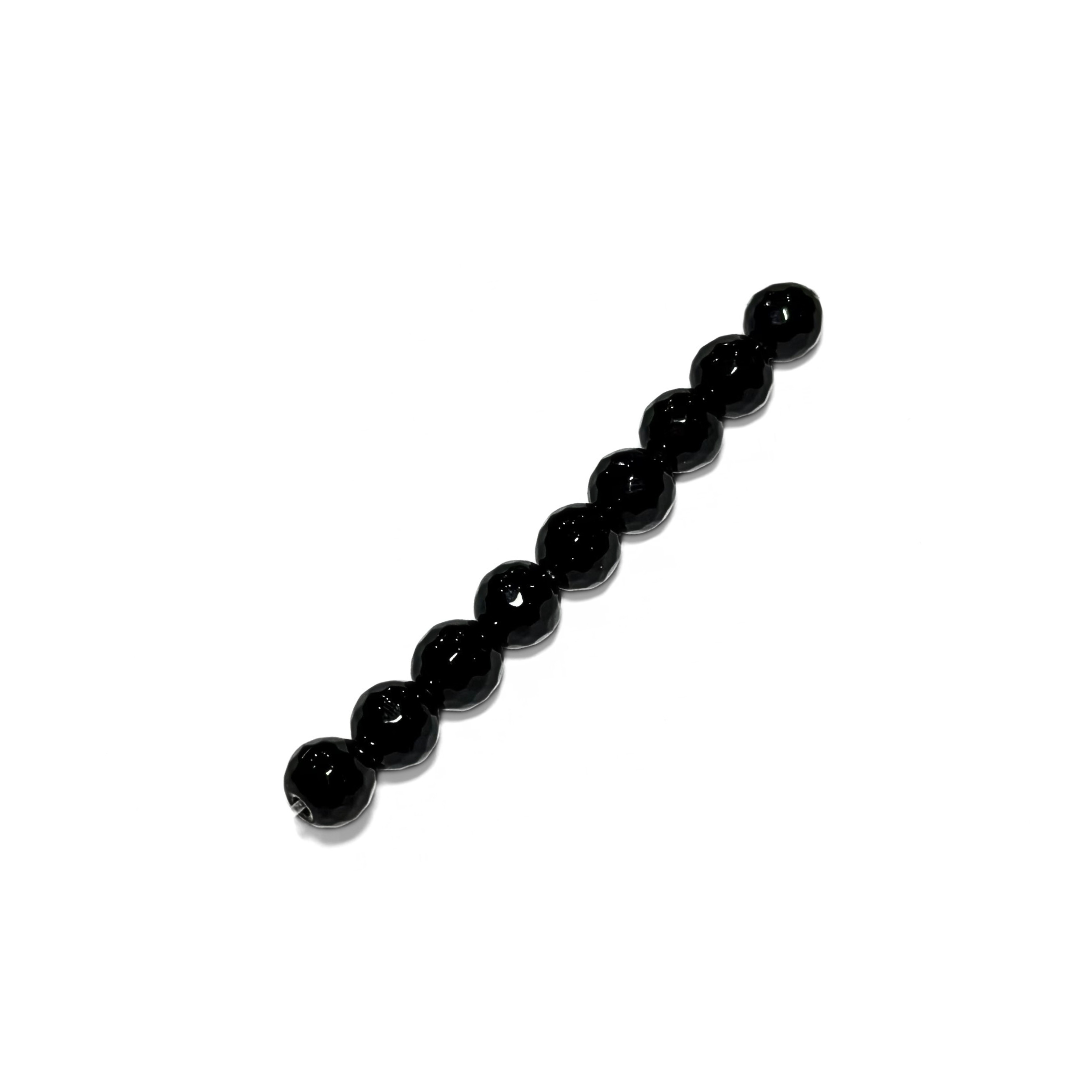 Round Faceted Black Onyx 6mm