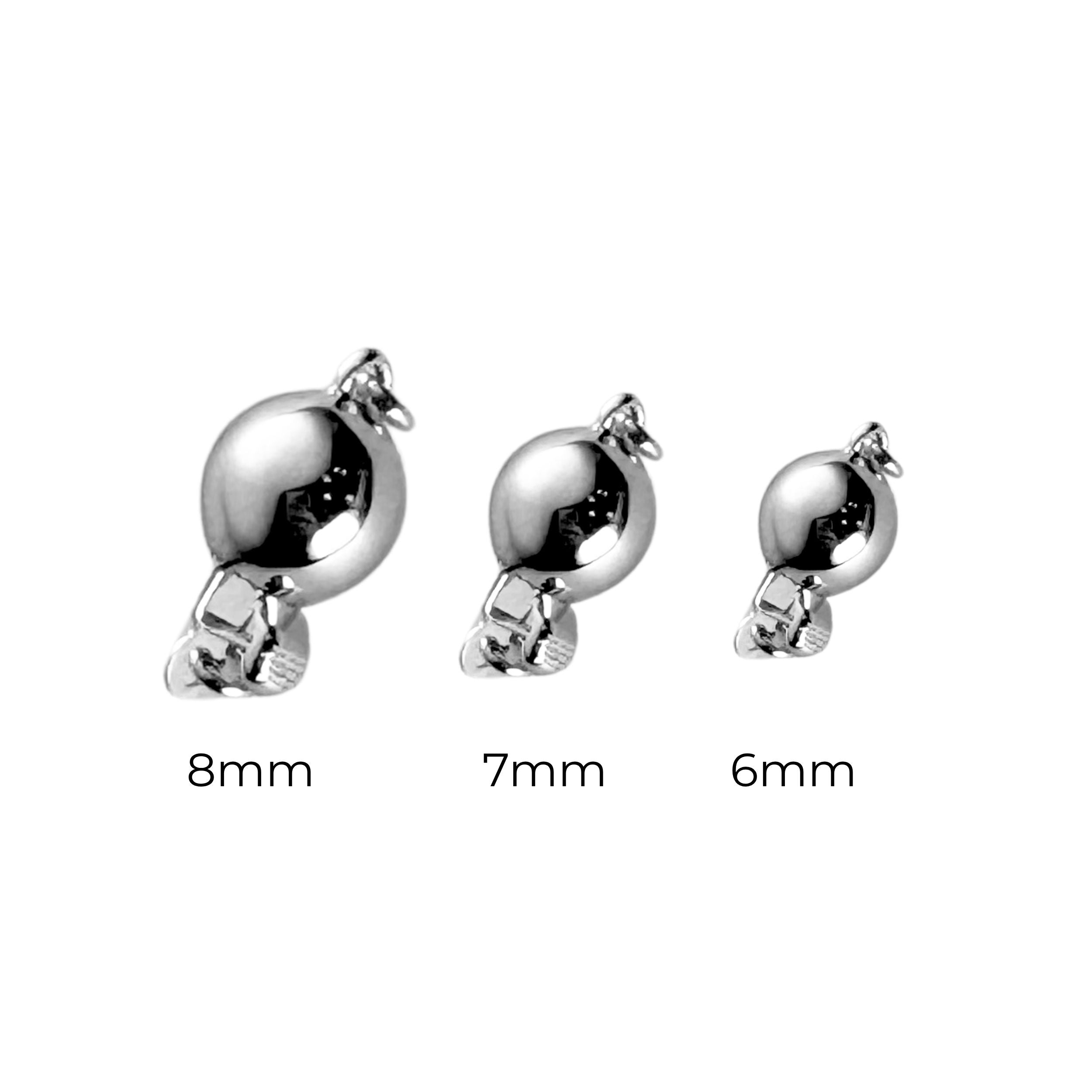 Round Push In Clasp Silver