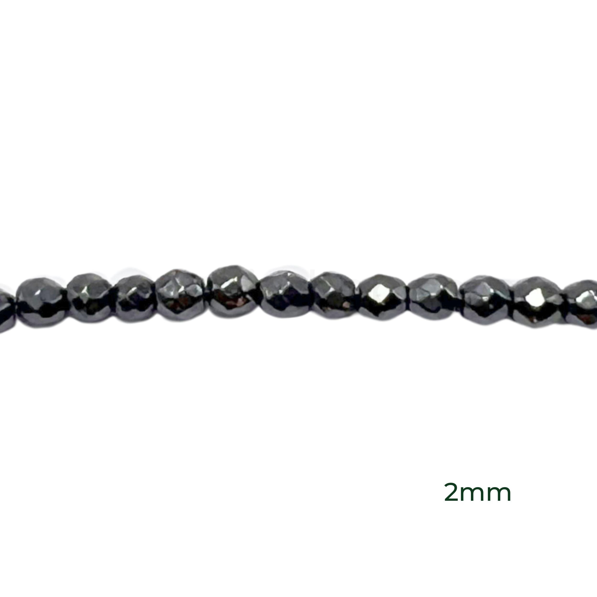 Round Faceted Hematite 2mm