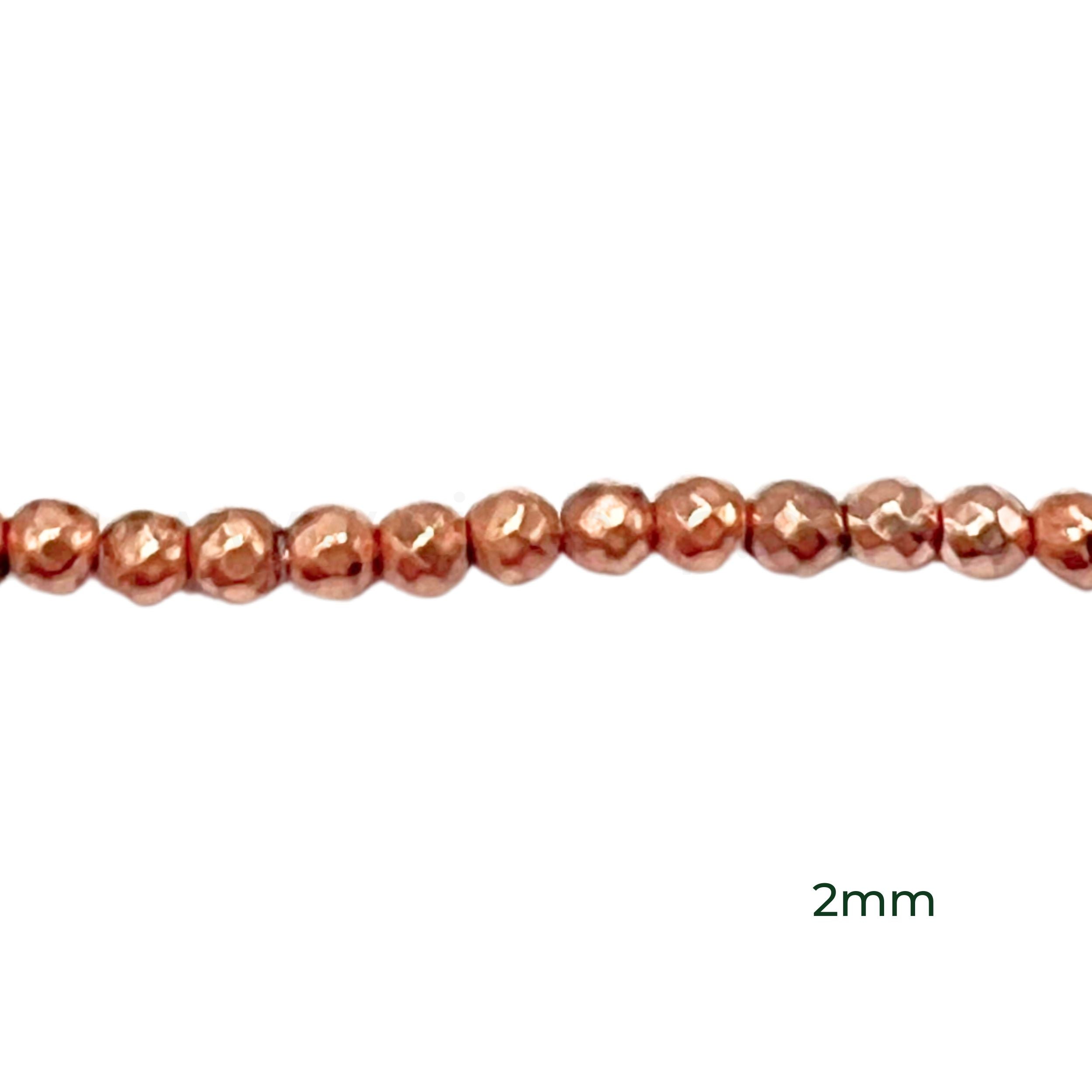 Round Faceted Hematite 2mm