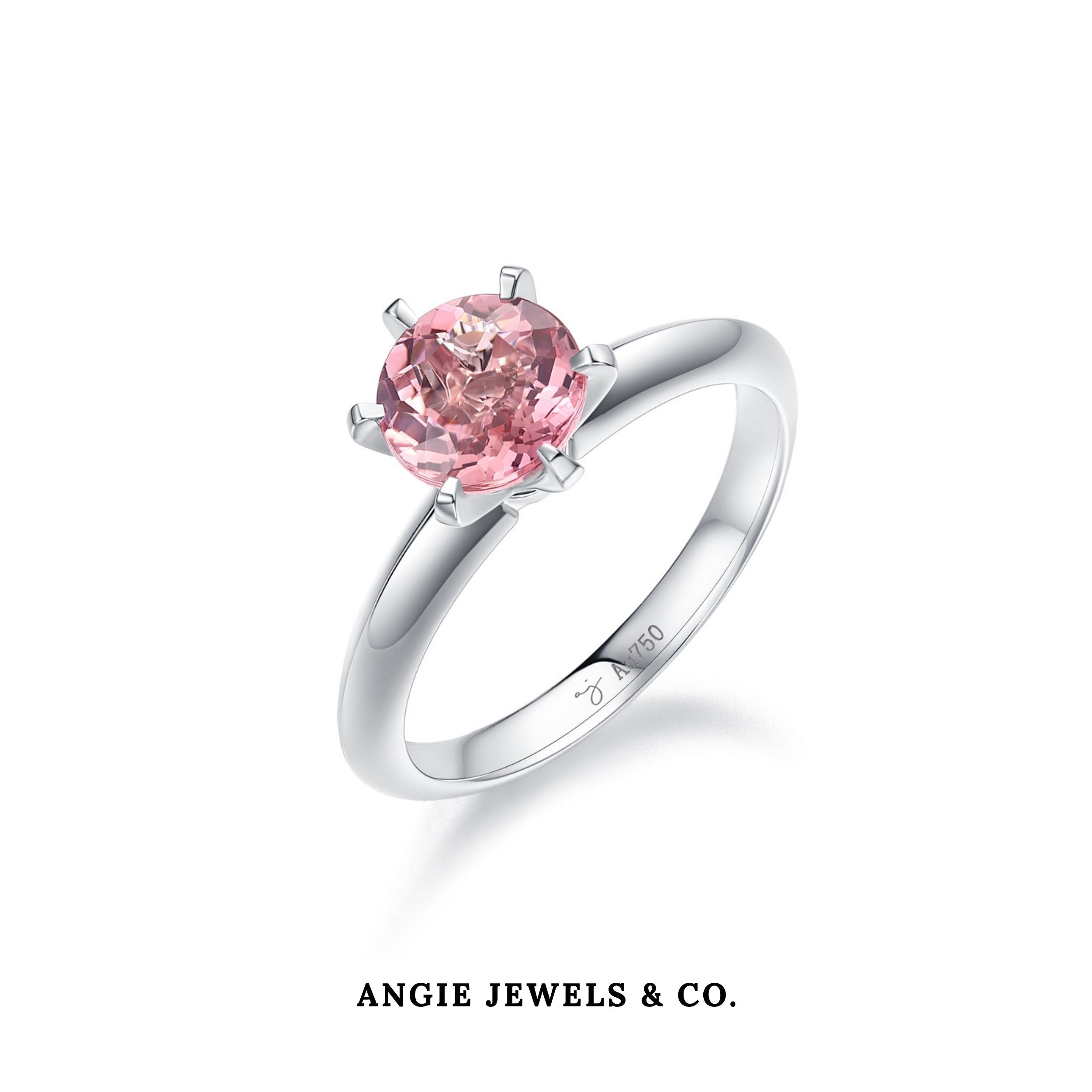 18K White Gold Pink Tourmaline Ring