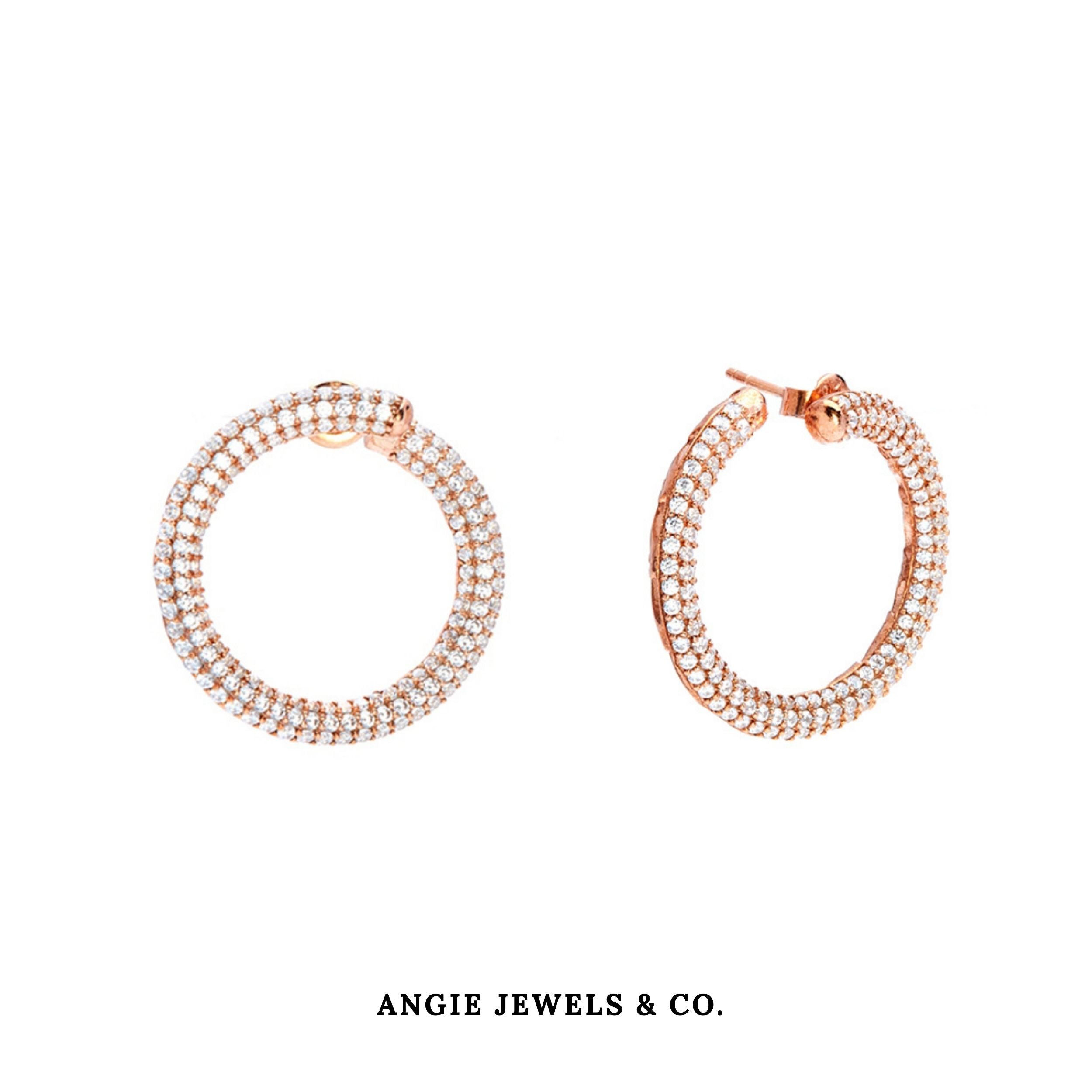 Round Rose Gold Earrings