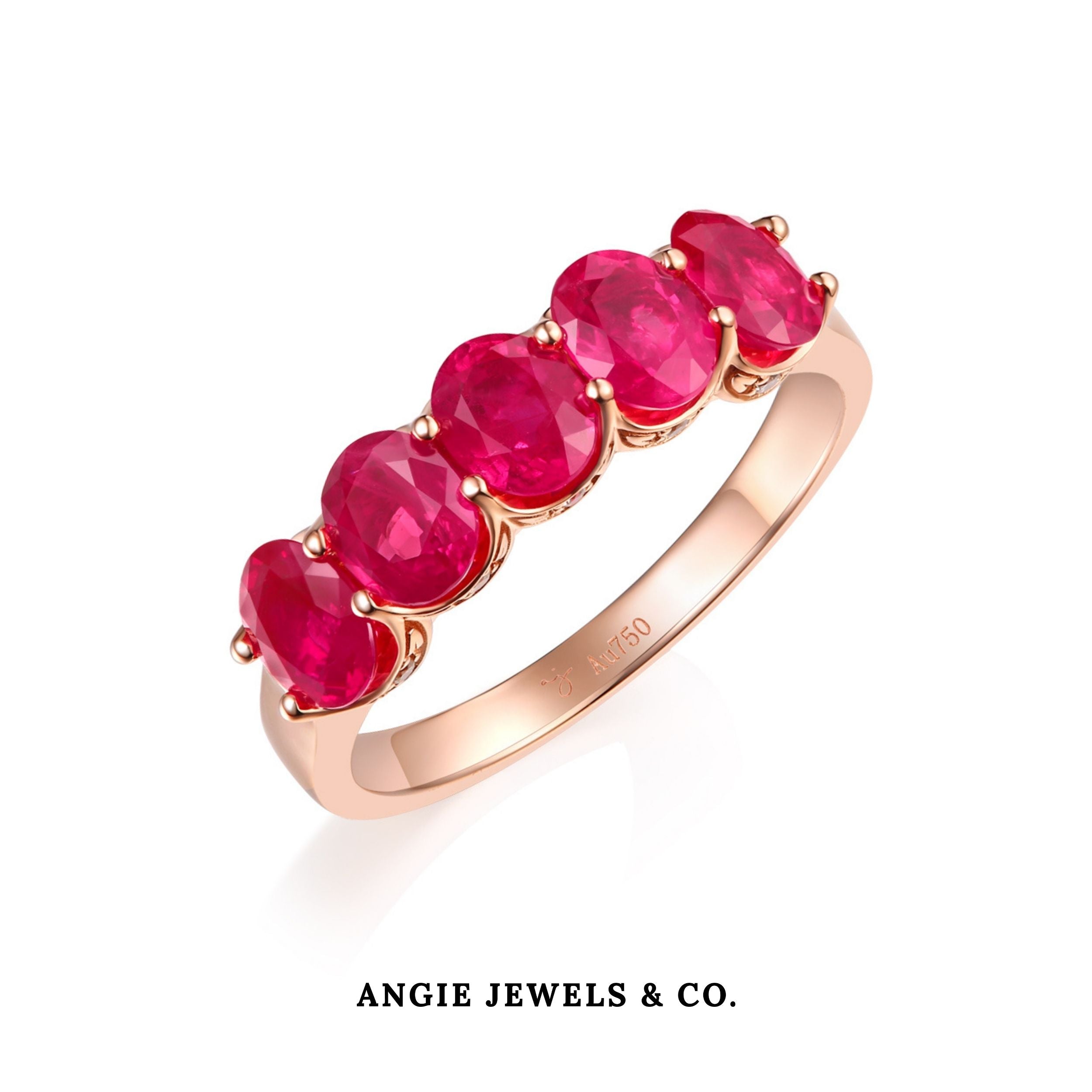 Rose Gold Ruby Diamond Ring