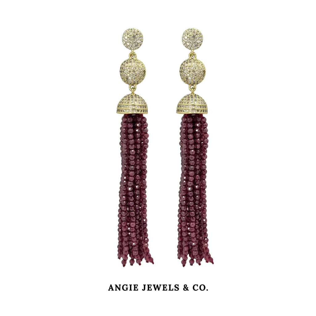 Combo Ruby Tassel Earring in Gold