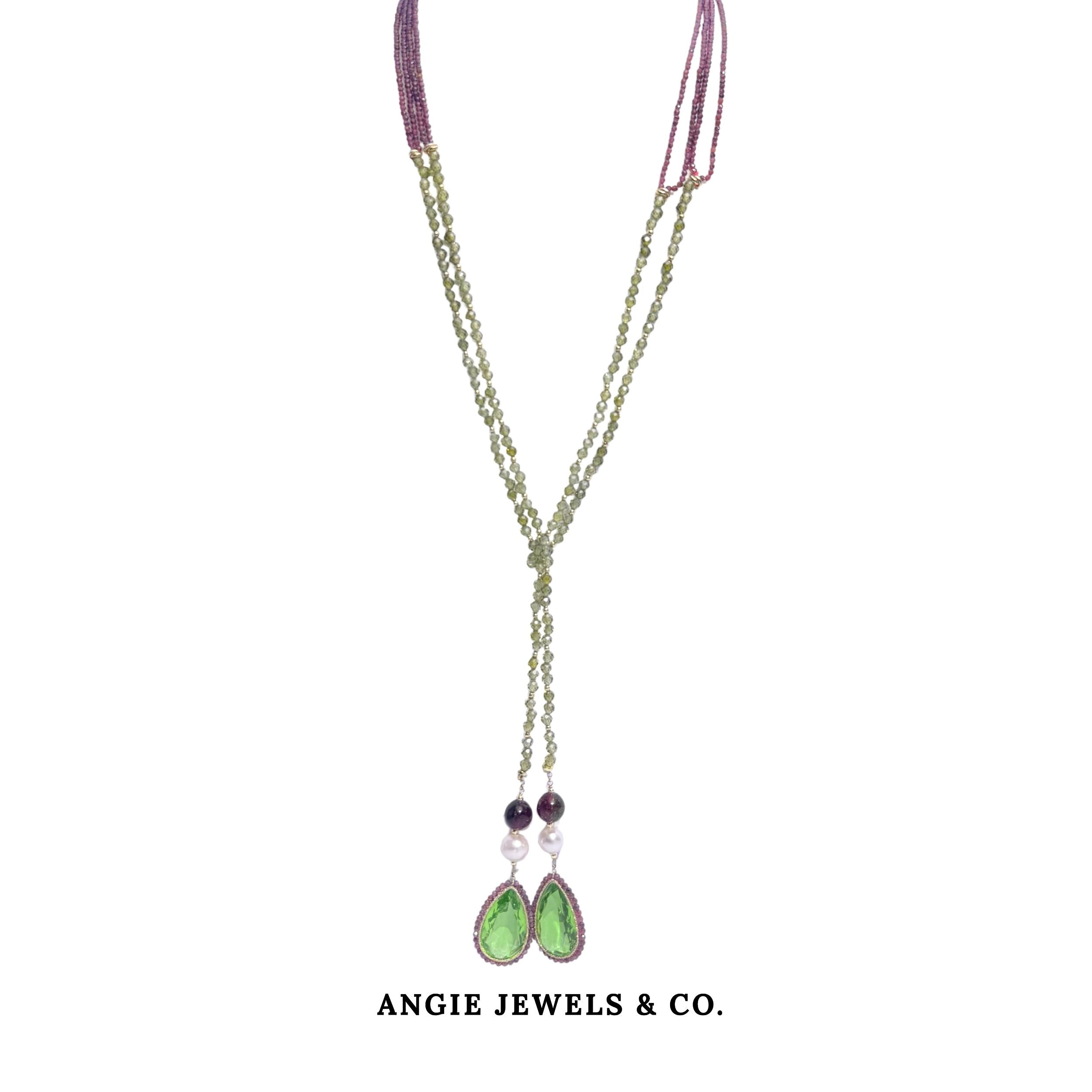 S925 Lariat Necklace with Zircon