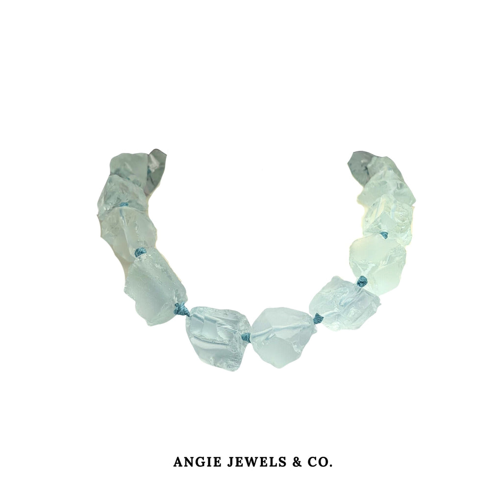 S925 Serene Knotty Corto Necklace With Blue Quartz