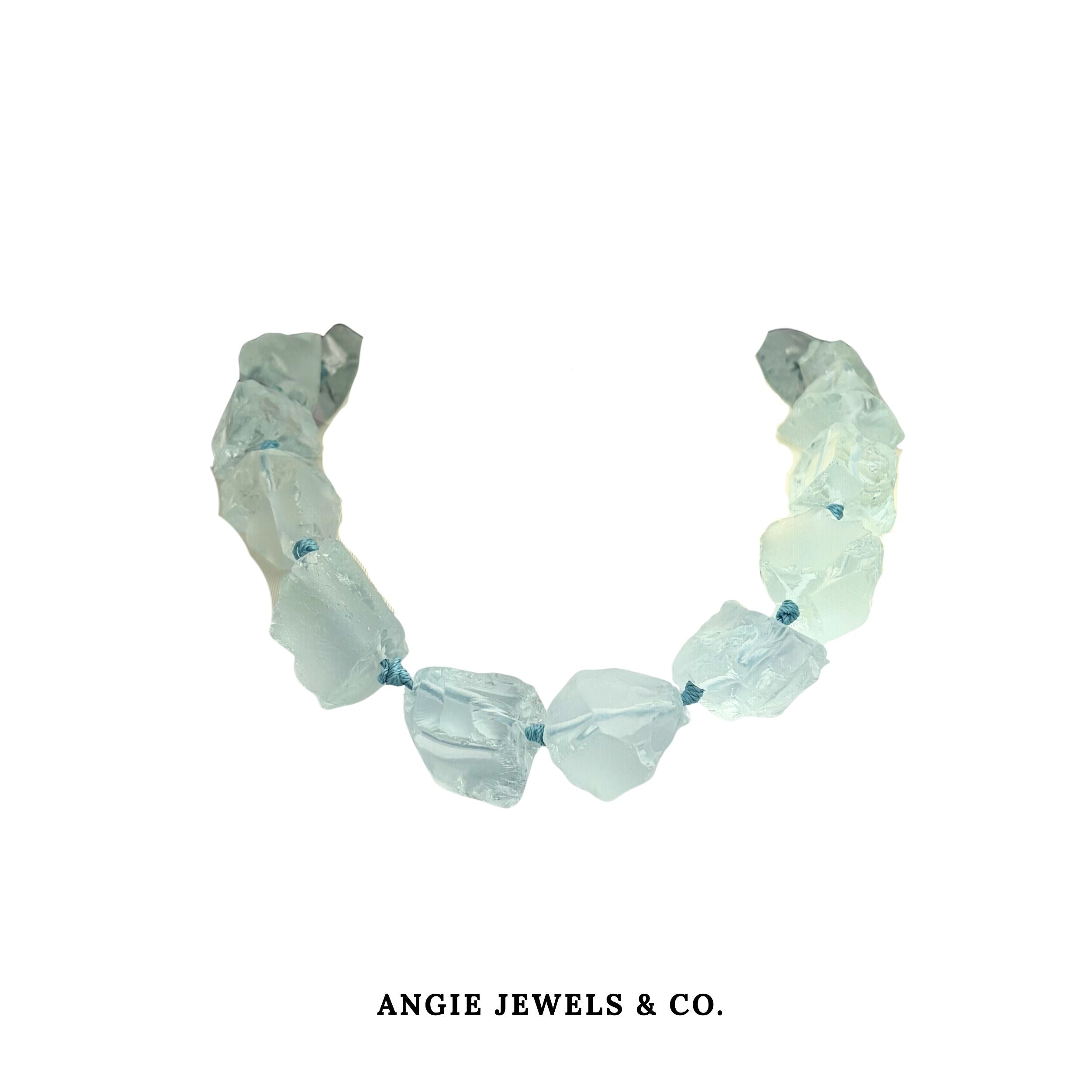 S925 Serene Knotty Corto Necklace With Blue Quartz