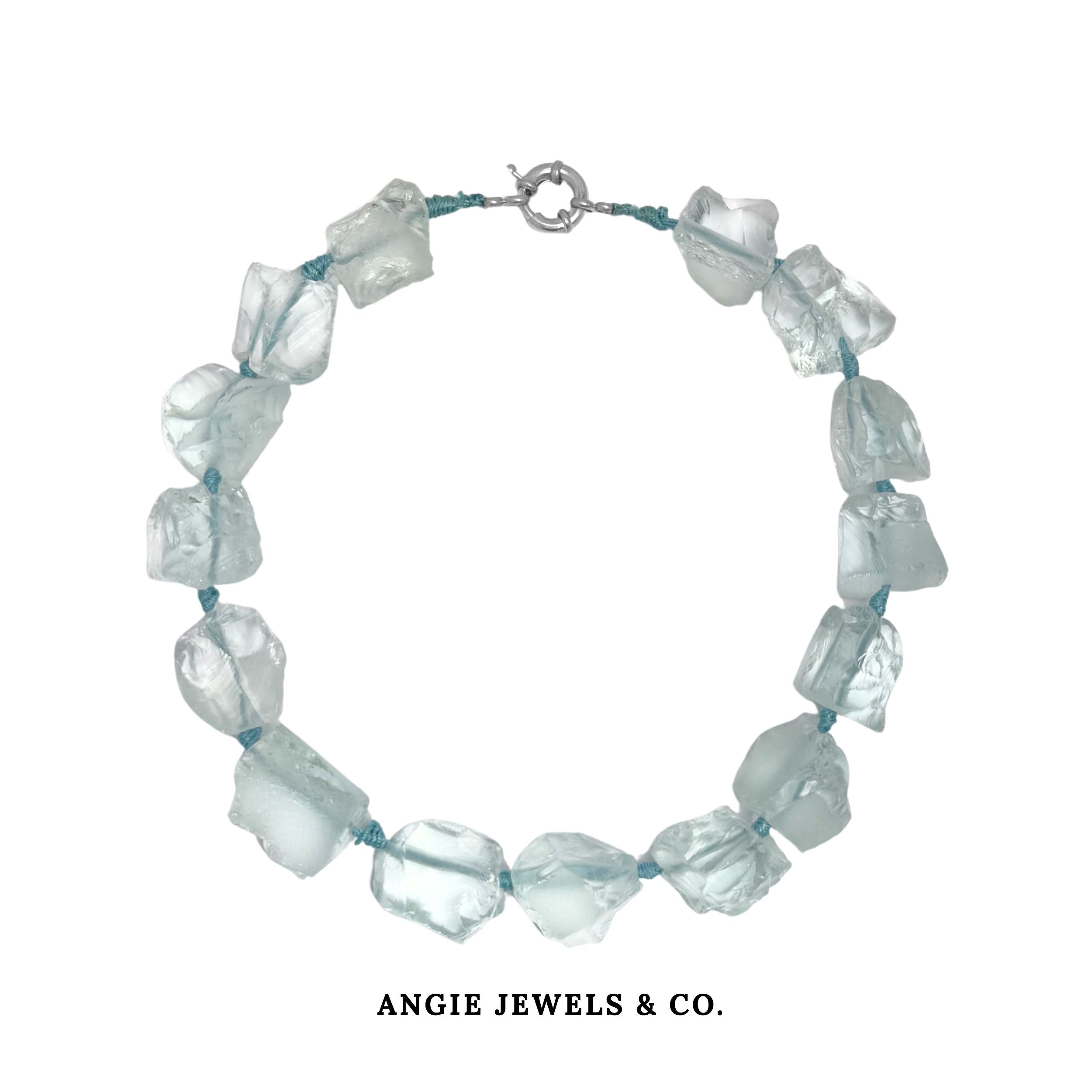 S925 Serene Knotty Corto Necklace With Blue Quartz
